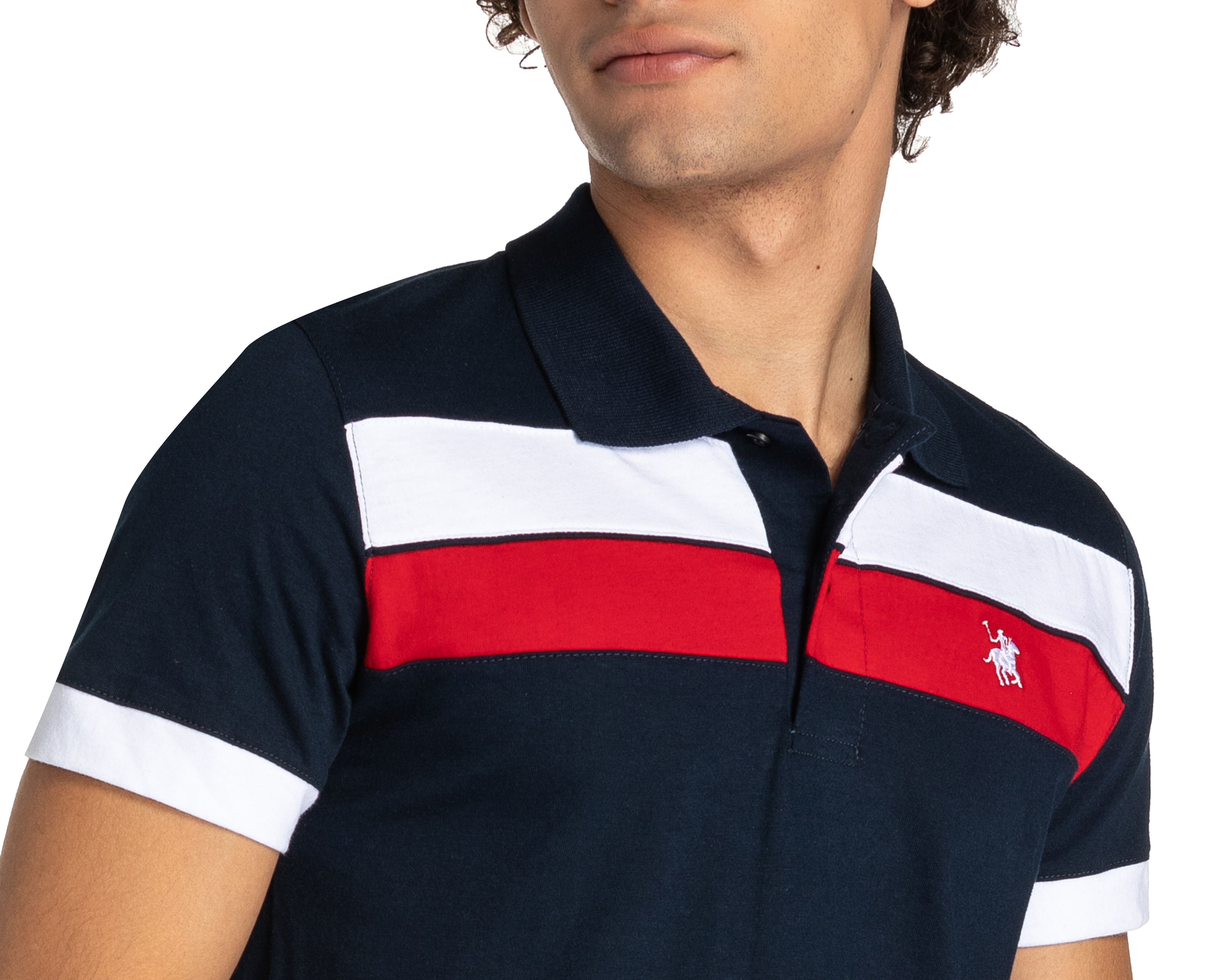 Foto 4 pulgar | Foto 3 | Playera Polo York Team Polo Club Azul Marino para Hombre