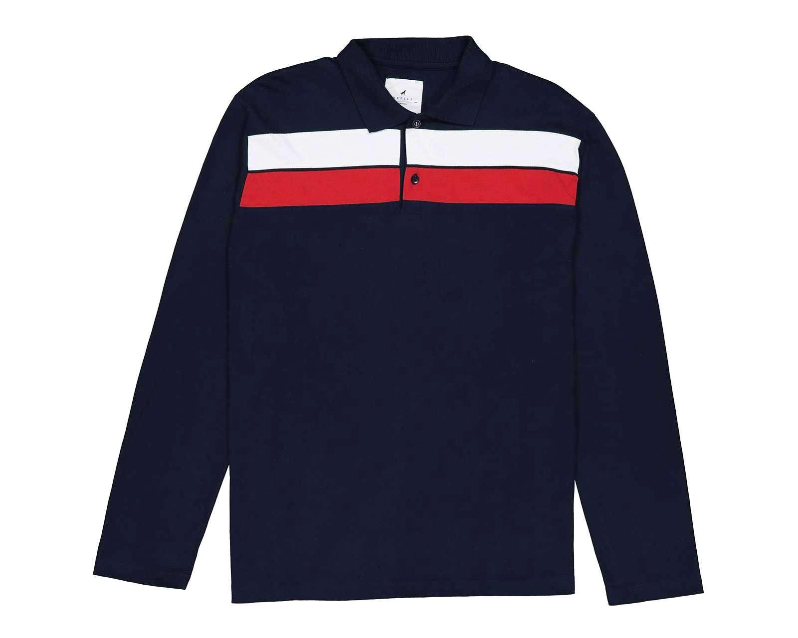 Foto 4 | Foto 4 | Playera tipo Polo Azul marca Refill para Hombre