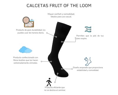 Foto 5 | Foto 4 | Calcetas Largas de Vestir Fruit Of The Loom para Hombre 20 Pares