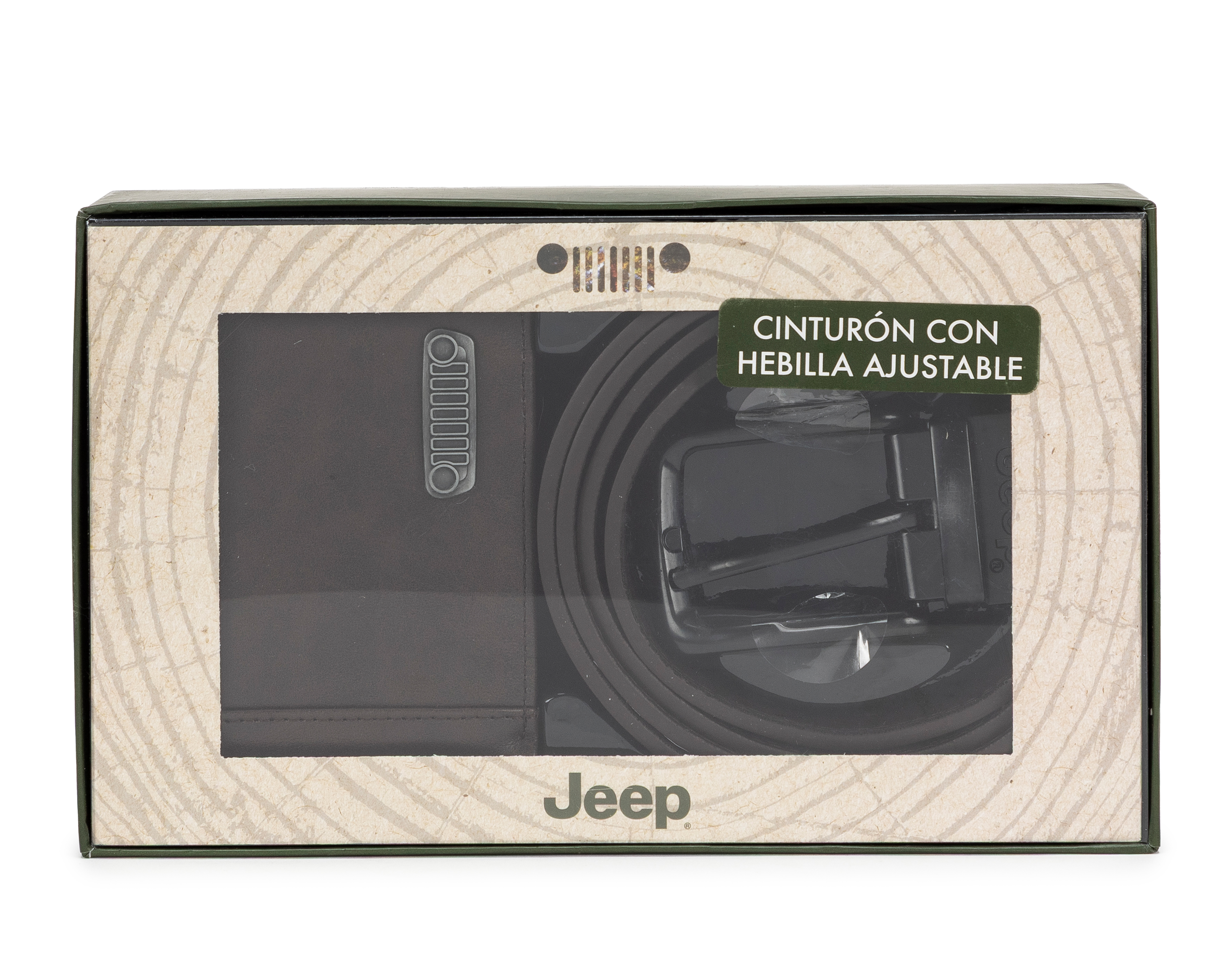 Foto 1 | Foto 1 | Cartera y Cinturón para Hombre Jeep Café 2 Piezas