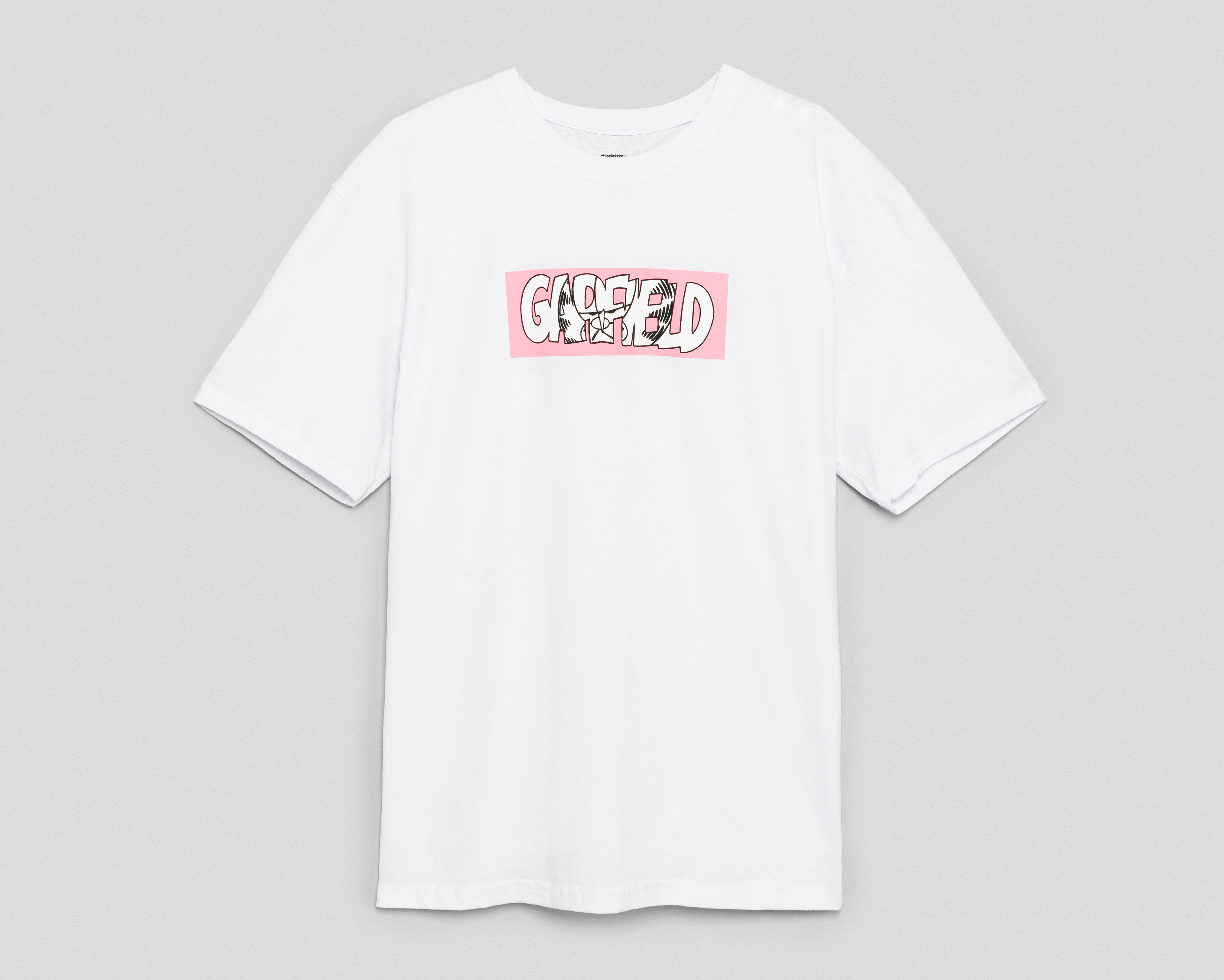 Playera de Cuello Redondo Garfield Blanca para Hombre