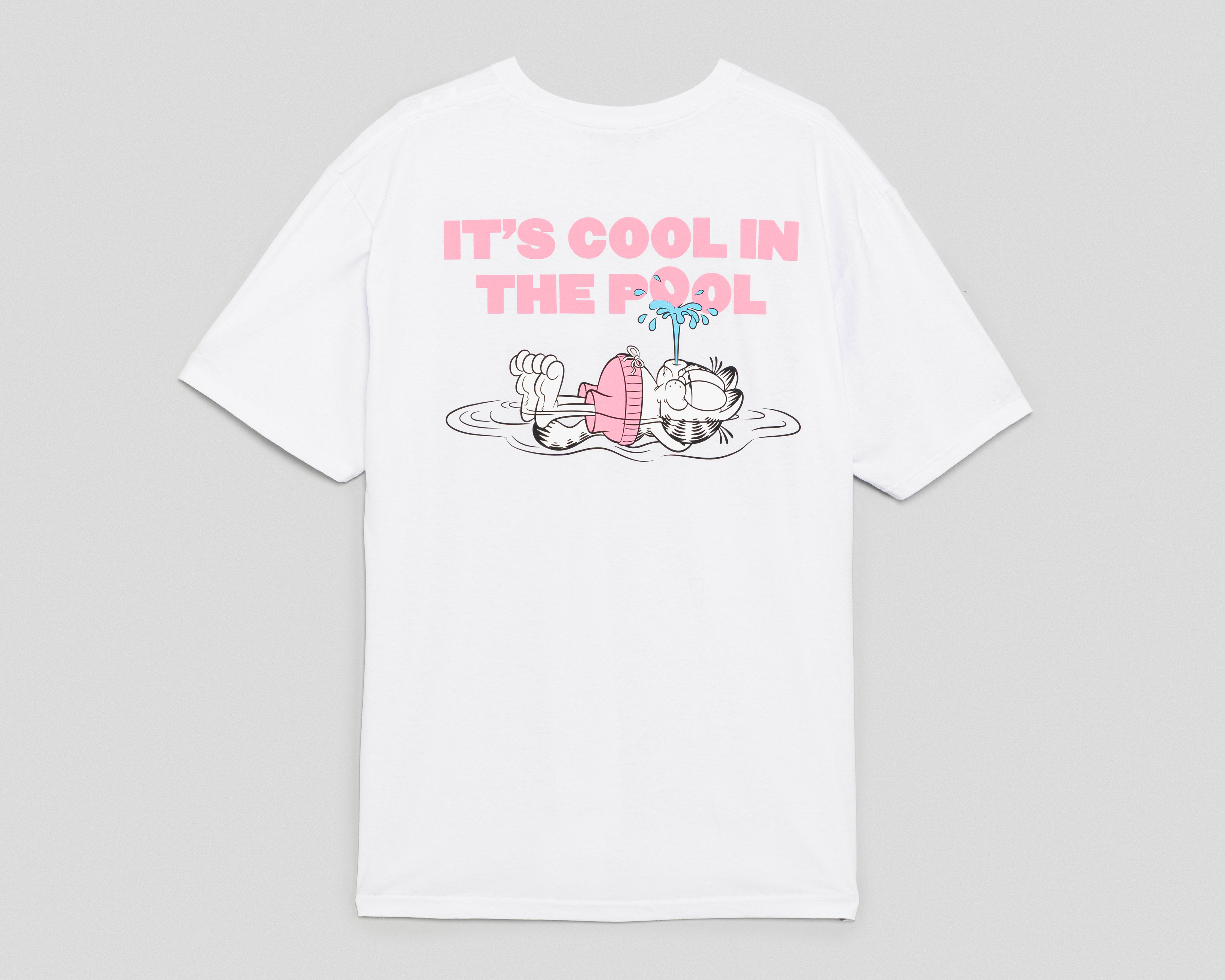 Foto 2 | Foto 2 | Playera de Cuello Redondo Garfield Blanca para Hombre