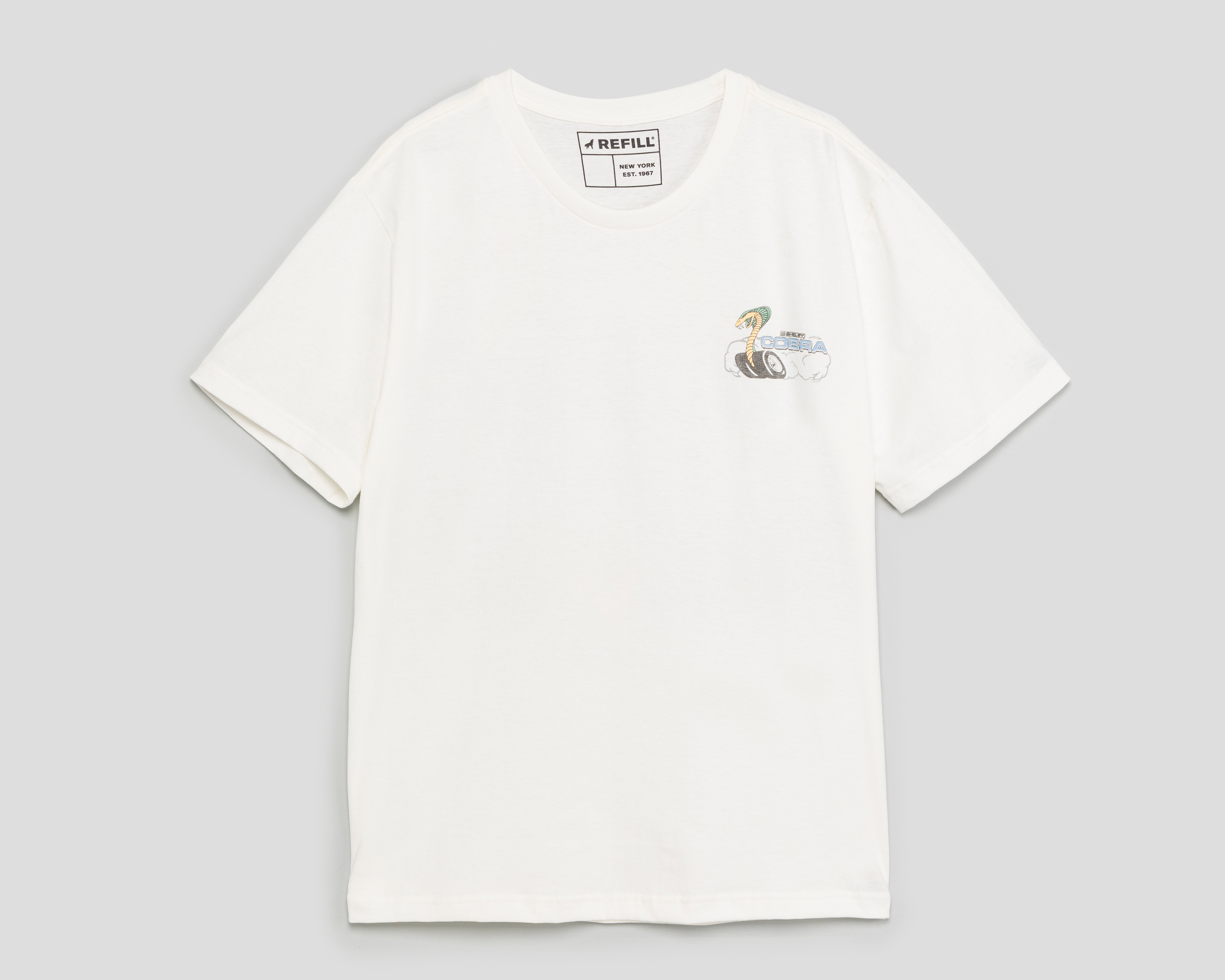 Foto 2 pulgar | Foto 1 | Playera de Cuello Redondo Blanca Refill para Hombre