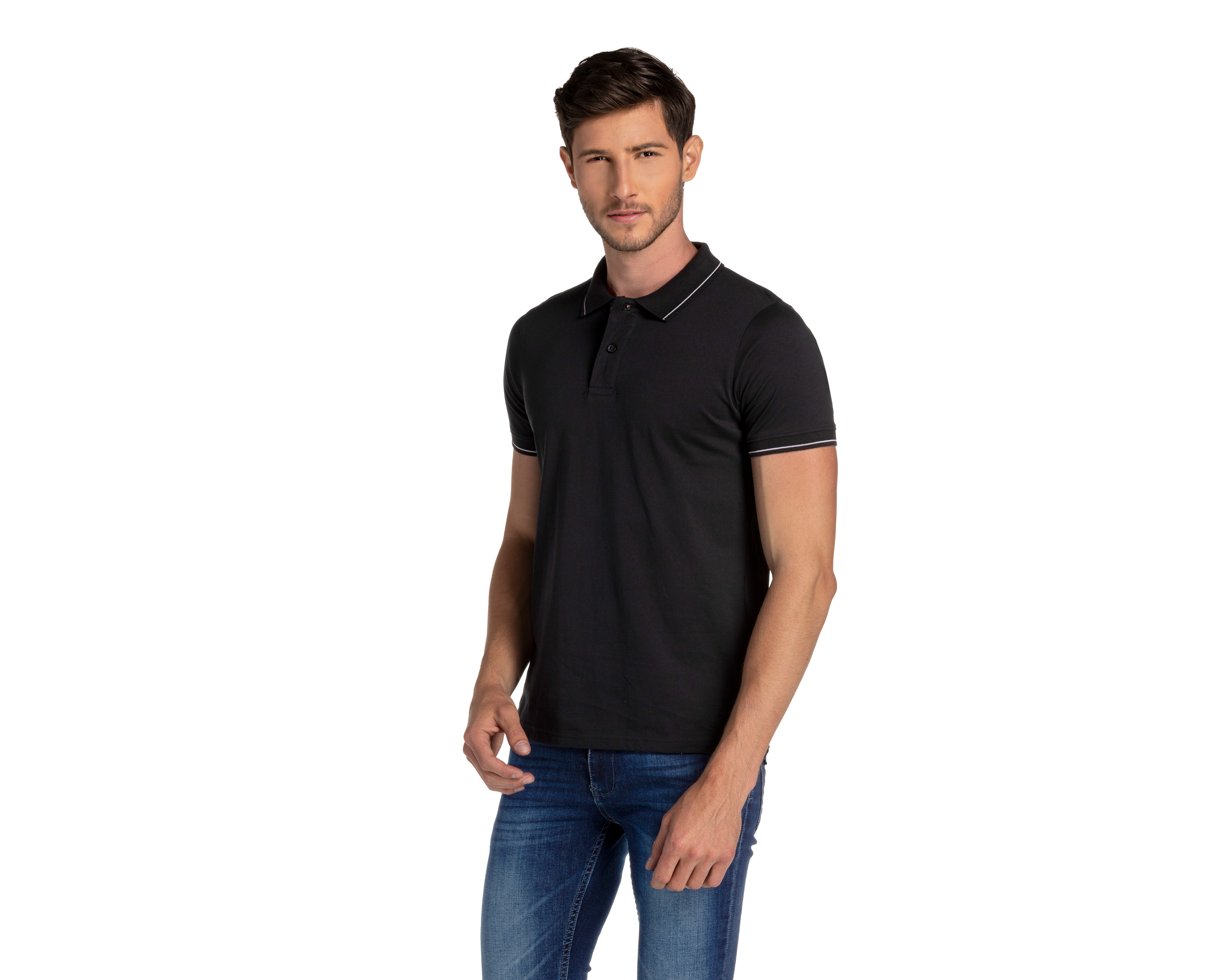 Playera Polo Refill Negra para Hombre