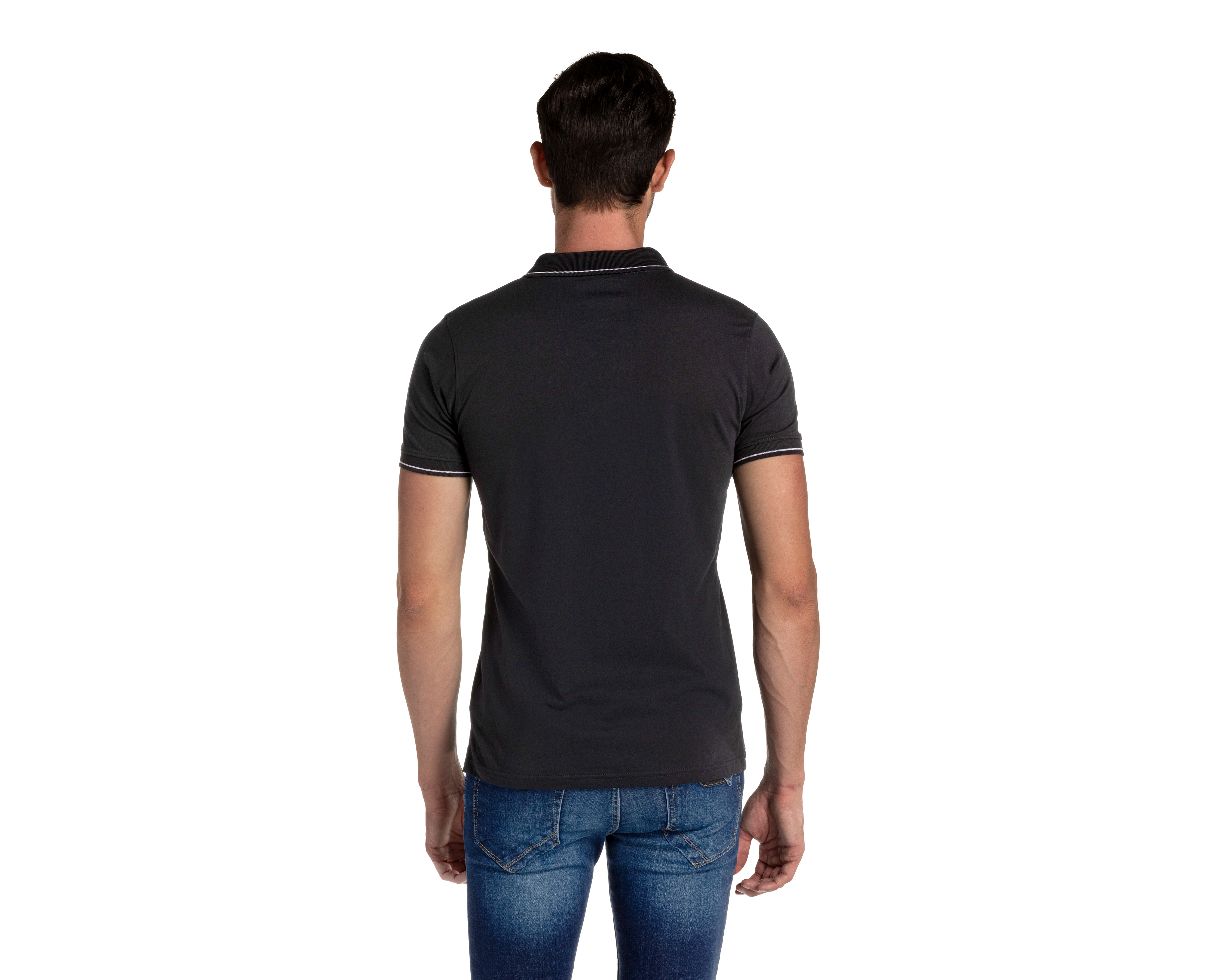 Foto 3 pulgar | Foto 2 | Playera Polo Refill Negra para Hombre