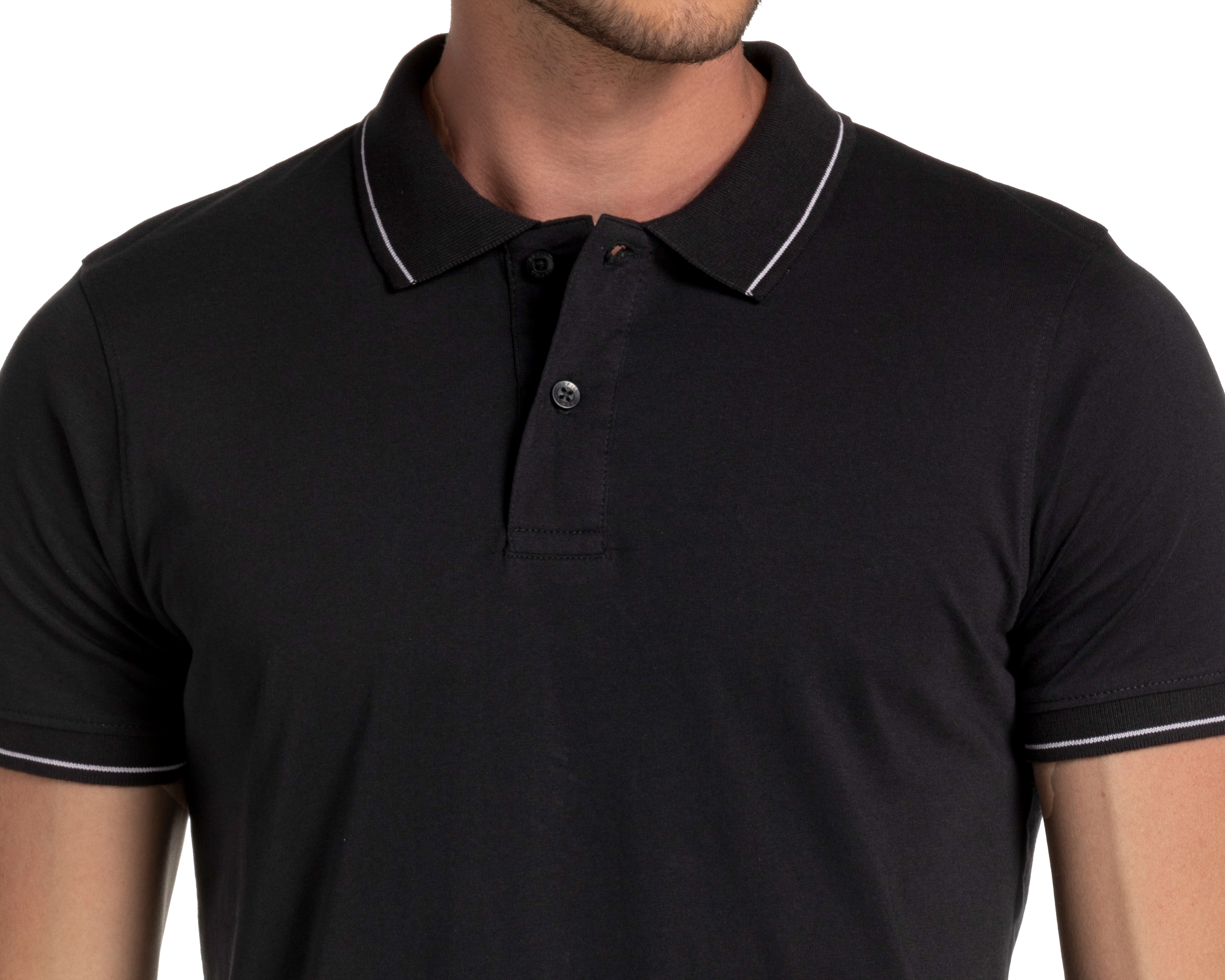 Foto 4 pulgar | Foto 3 | Playera Polo Refill Negra para Hombre