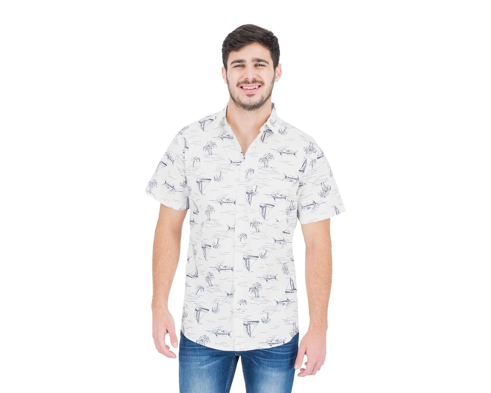 Foto 1 | Foto 1 | Camisa de Moda Porto Sur Regular Fit con Miniprint