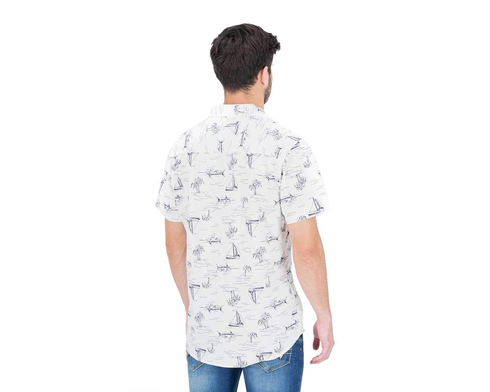 Foto 2 | Foto 2 | Camisa de Moda Porto Sur Regular Fit con Miniprint