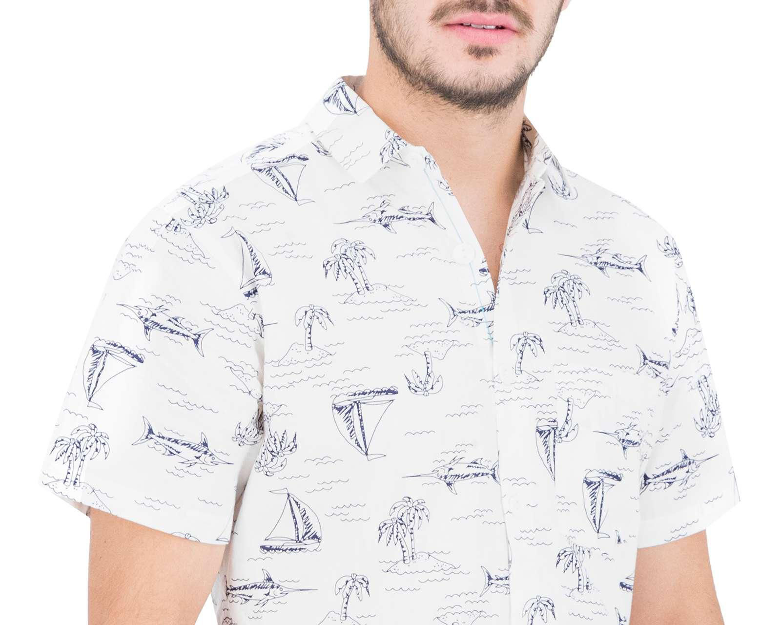 Foto 3 | Foto 3 | Camisa de Moda Porto Sur Regular Fit con Miniprint