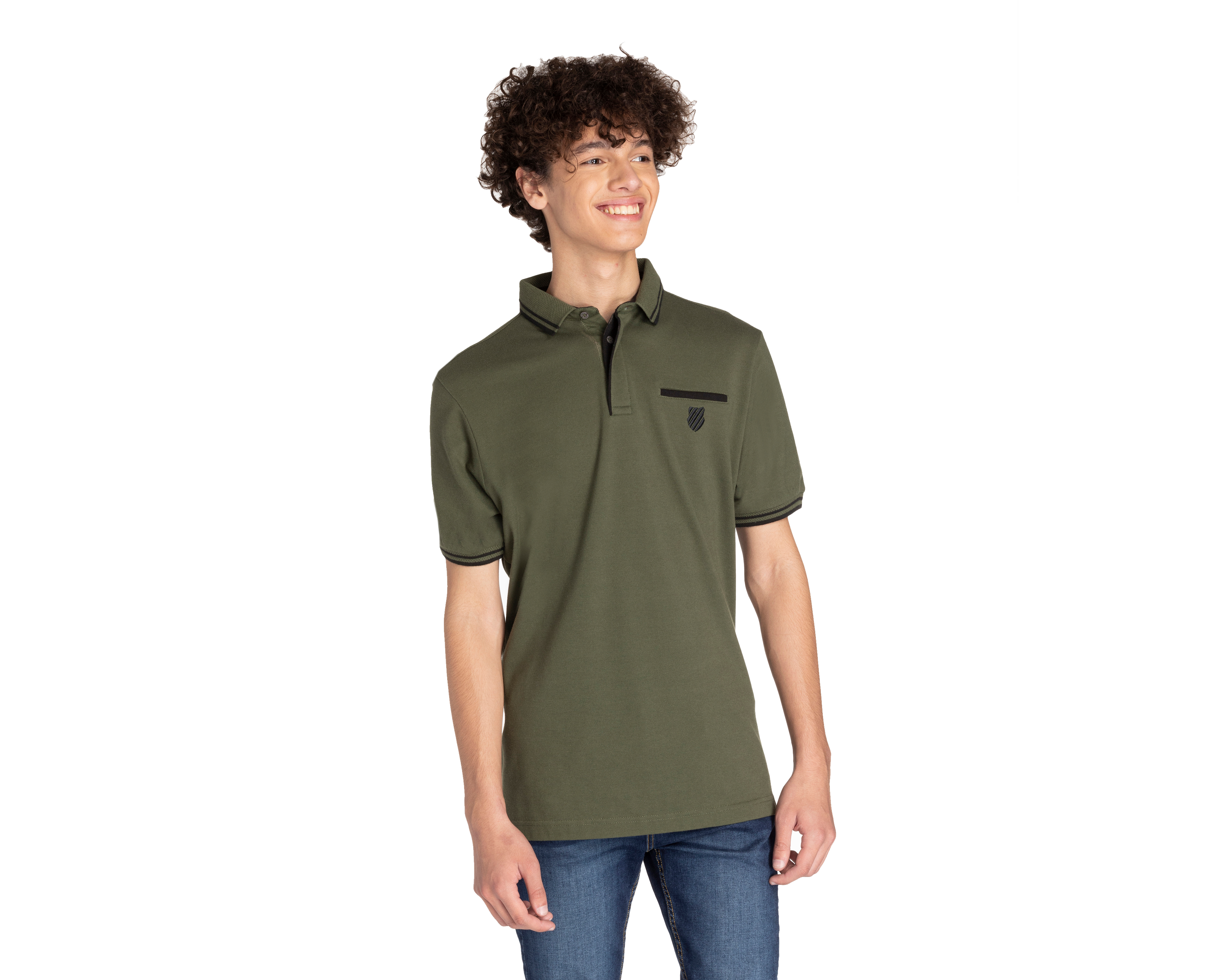 Foto 2 pulgar | Foto 1 | Playera Polo K-Swiss Verde para Hombre