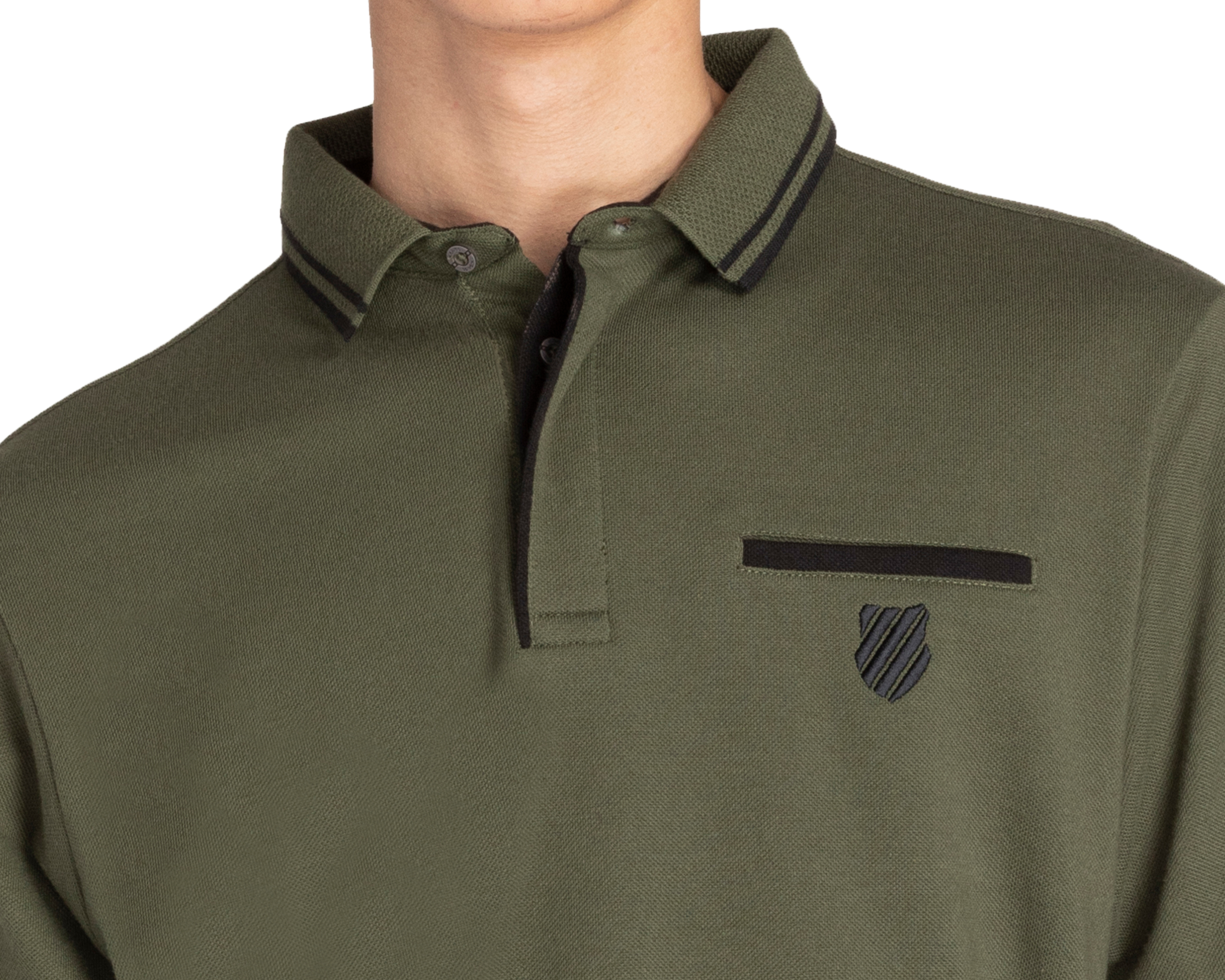 Foto 4 pulgar | Foto 3 | Playera Polo K-Swiss Verde para Hombre