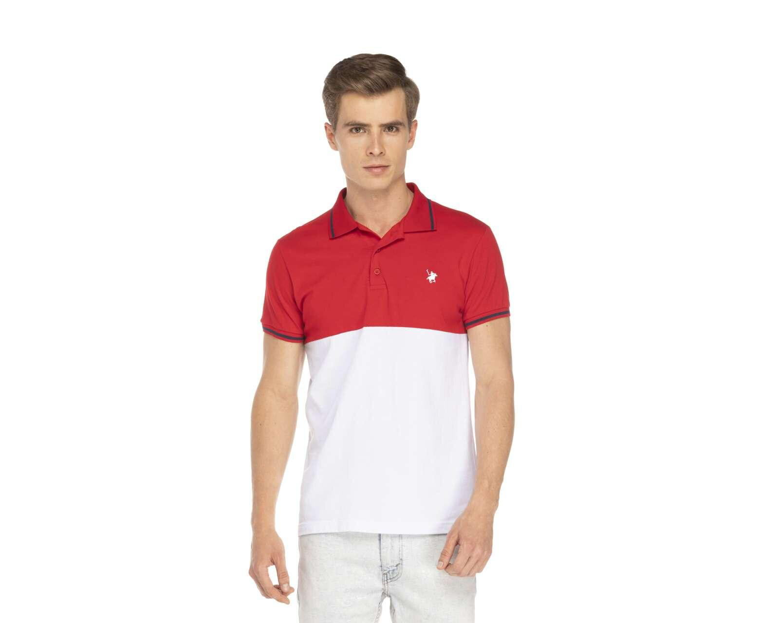 Playera tipo Polo Roja marca York Team Polo Club para Hombre