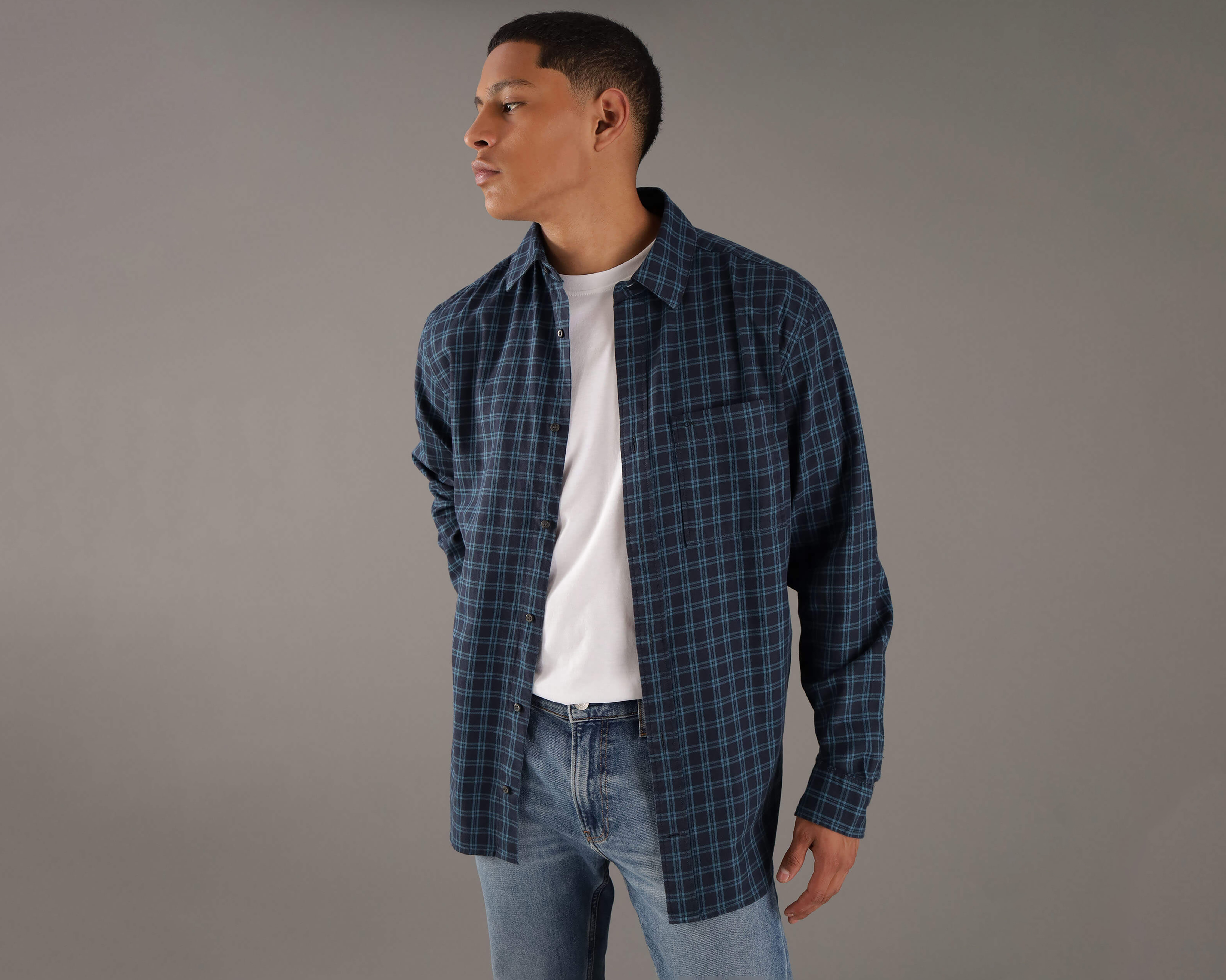 Foto 1 | Foto 1 | Camisa Casual de Algodón Calvin Klein Relaxed Fit a Cuadros para Hombre