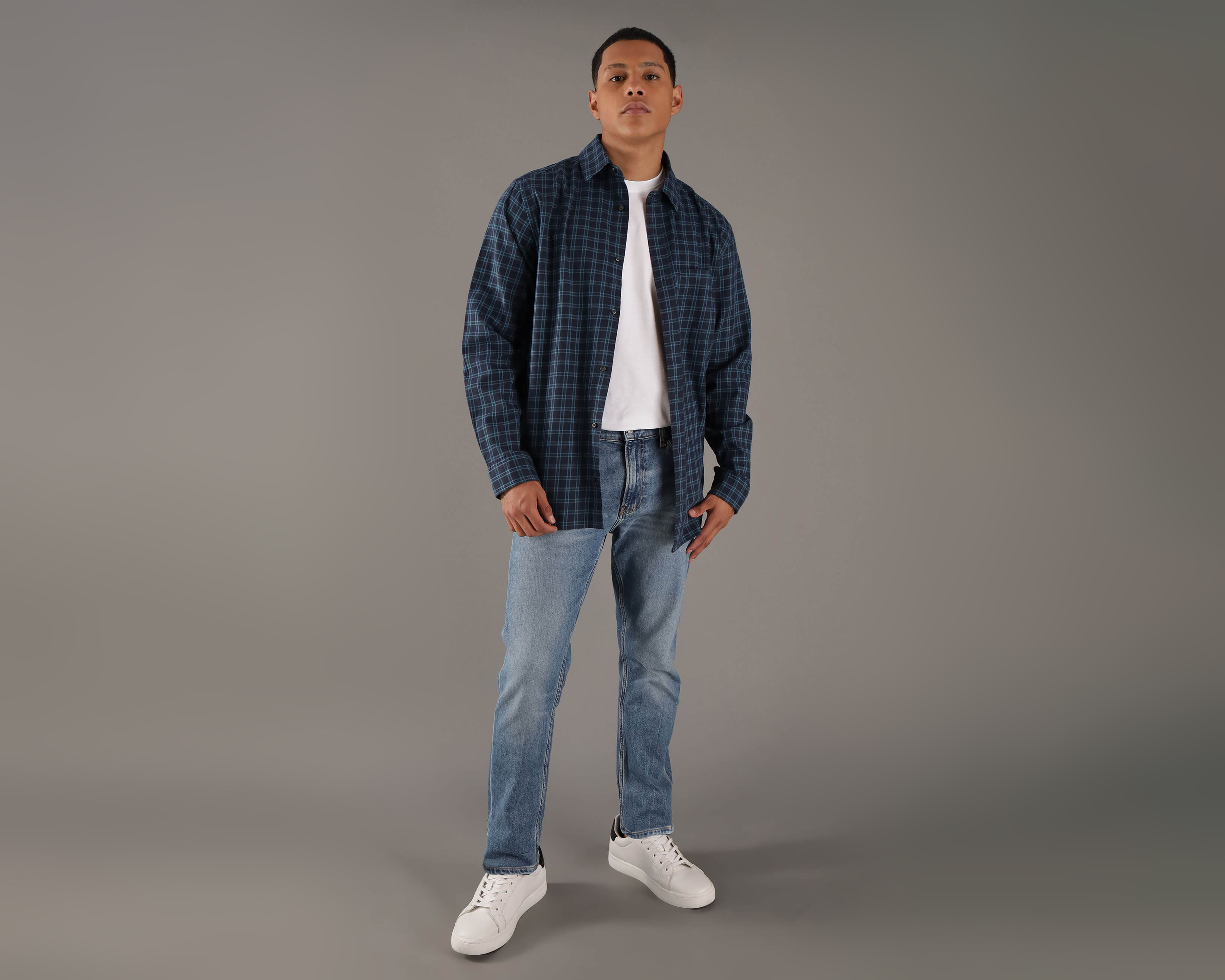 Foto 2 | Foto 2 | Camisa Casual de Algodón Calvin Klein Relaxed Fit a Cuadros para Hombre