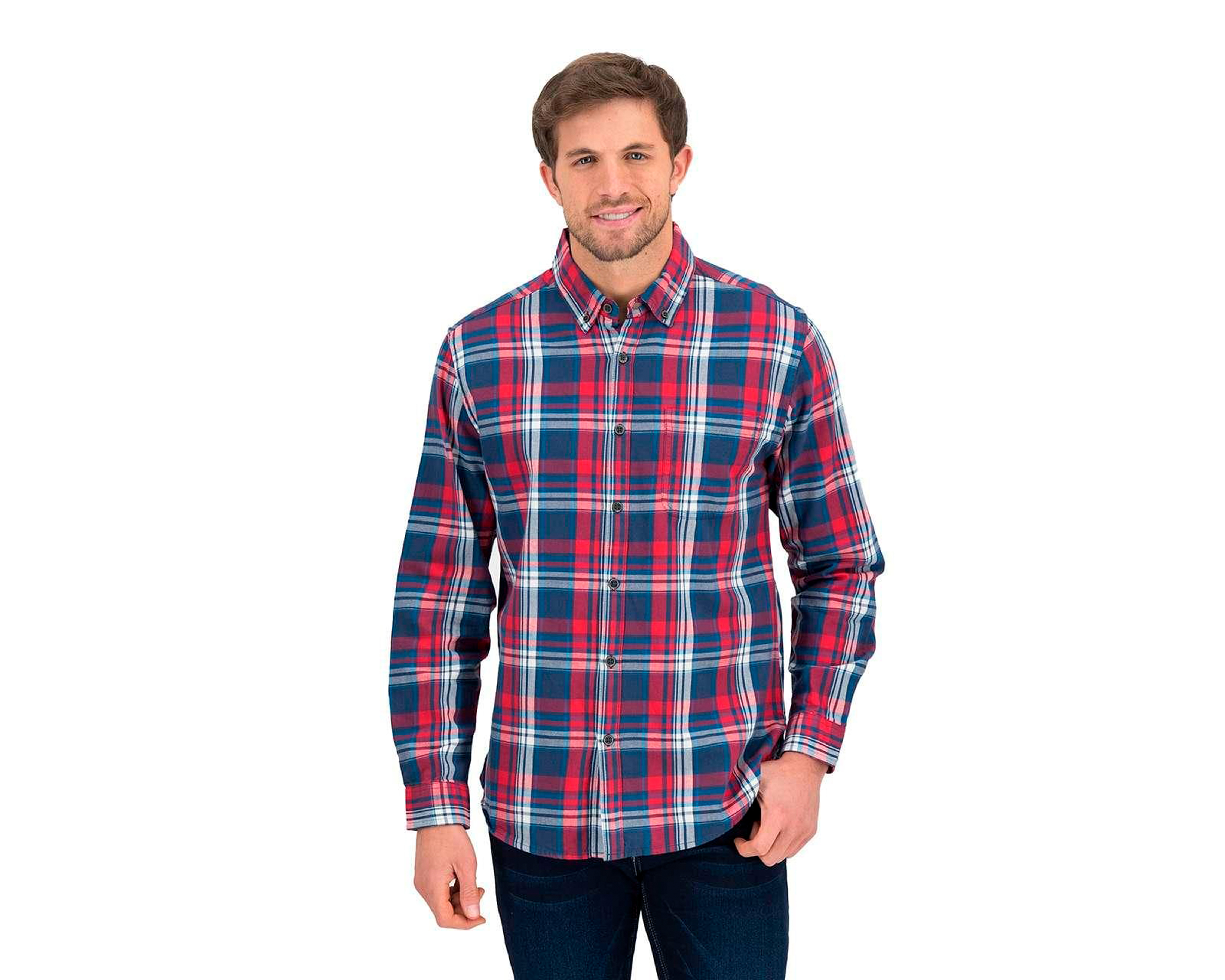 Camisa Casual Porto Sur Slim Fit a Cuadros