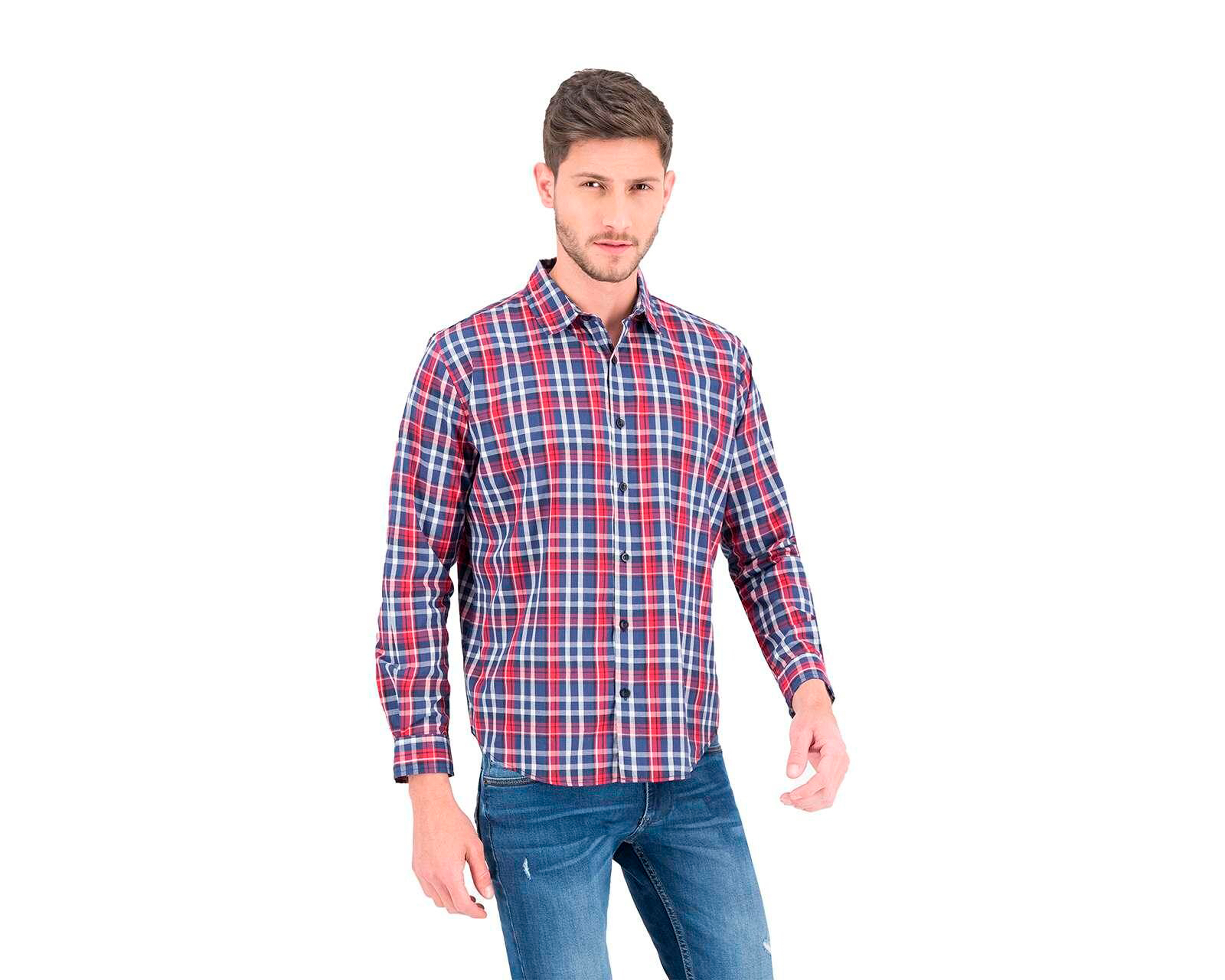 Foto 2 pulgar | Foto 1 | Camisa Casual Oggi Regular Fit a Cuadros