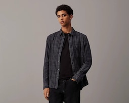 Camisa Casual de Algodón Calvin Klein Classic Fit a Cuadros para Hombre