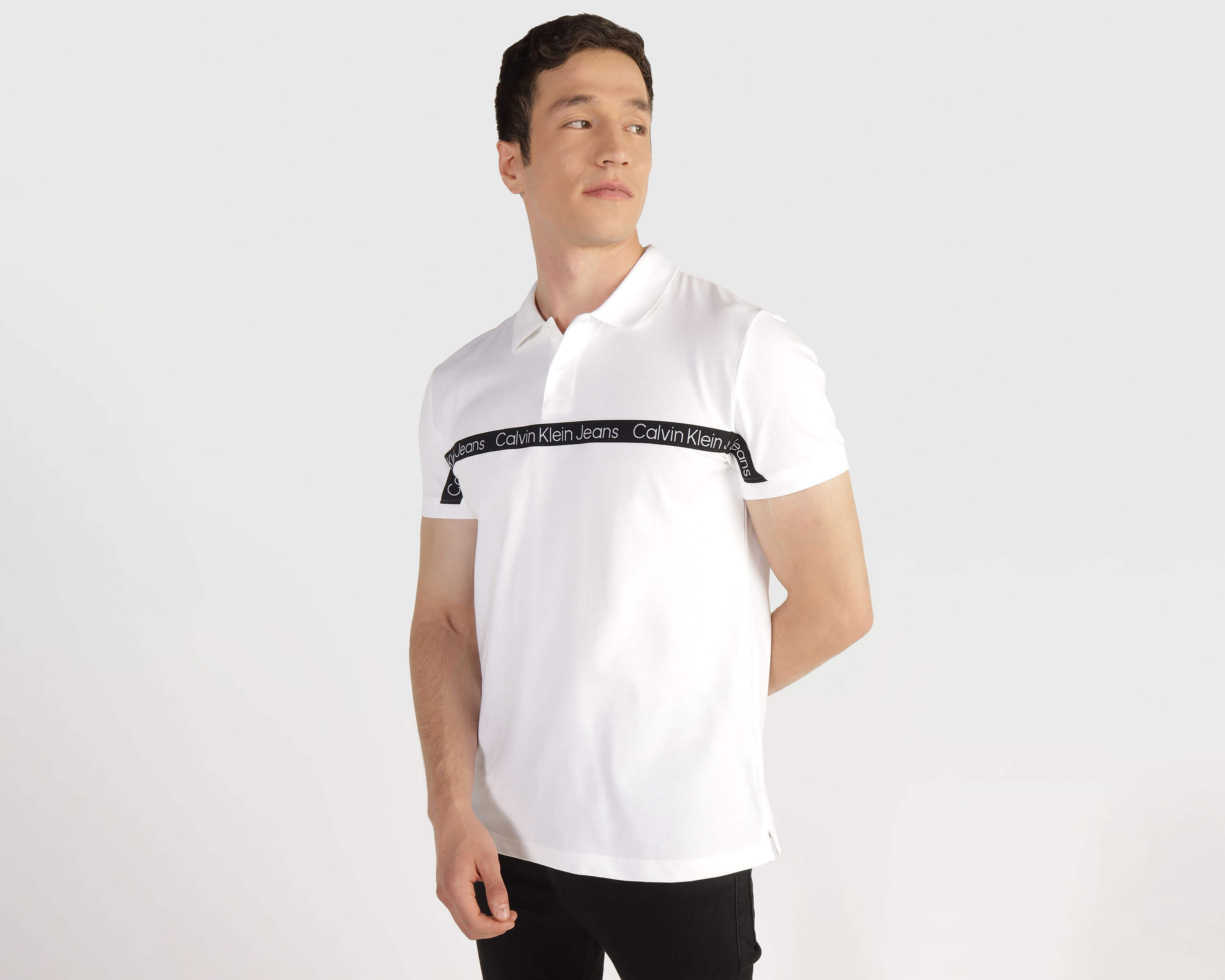 Playera Polo Calvin Klein Blanca para Hombre