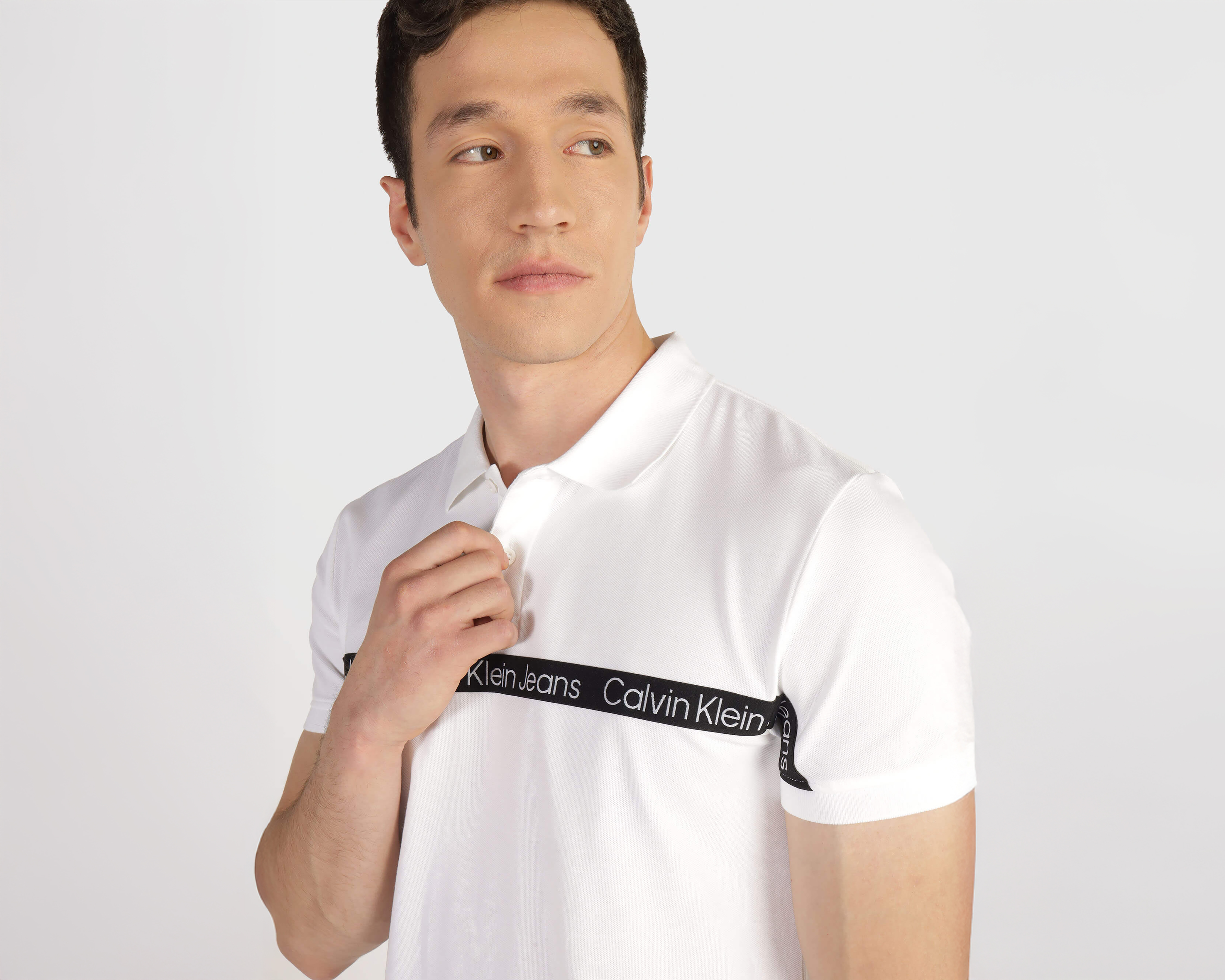 Foto 5 pulgar | Foto 4 | Playera Polo Calvin Klein Blanca para Hombre