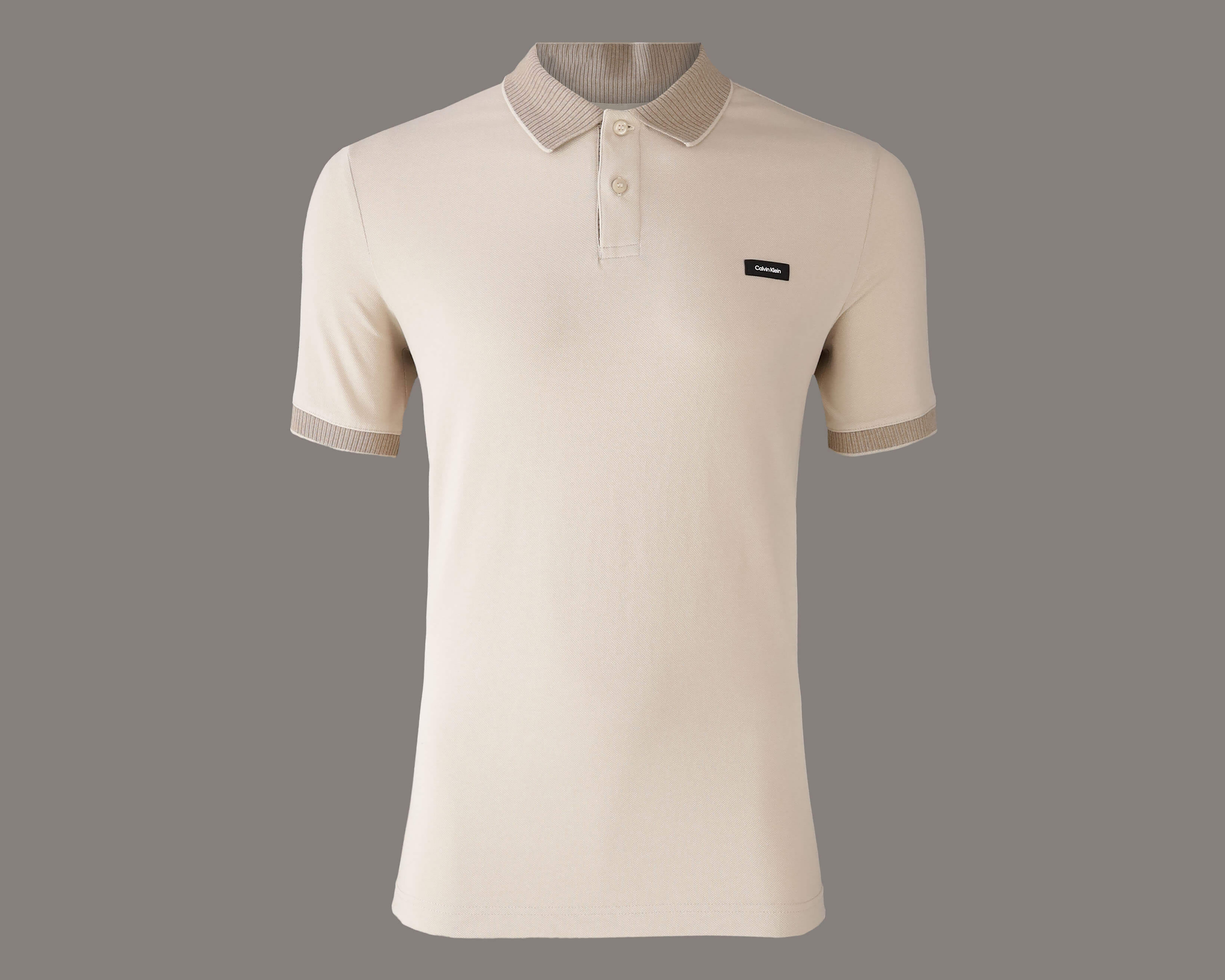 Foto 5 | Foto 5 | Playera Polo Calvin Klein Beige para Hombre