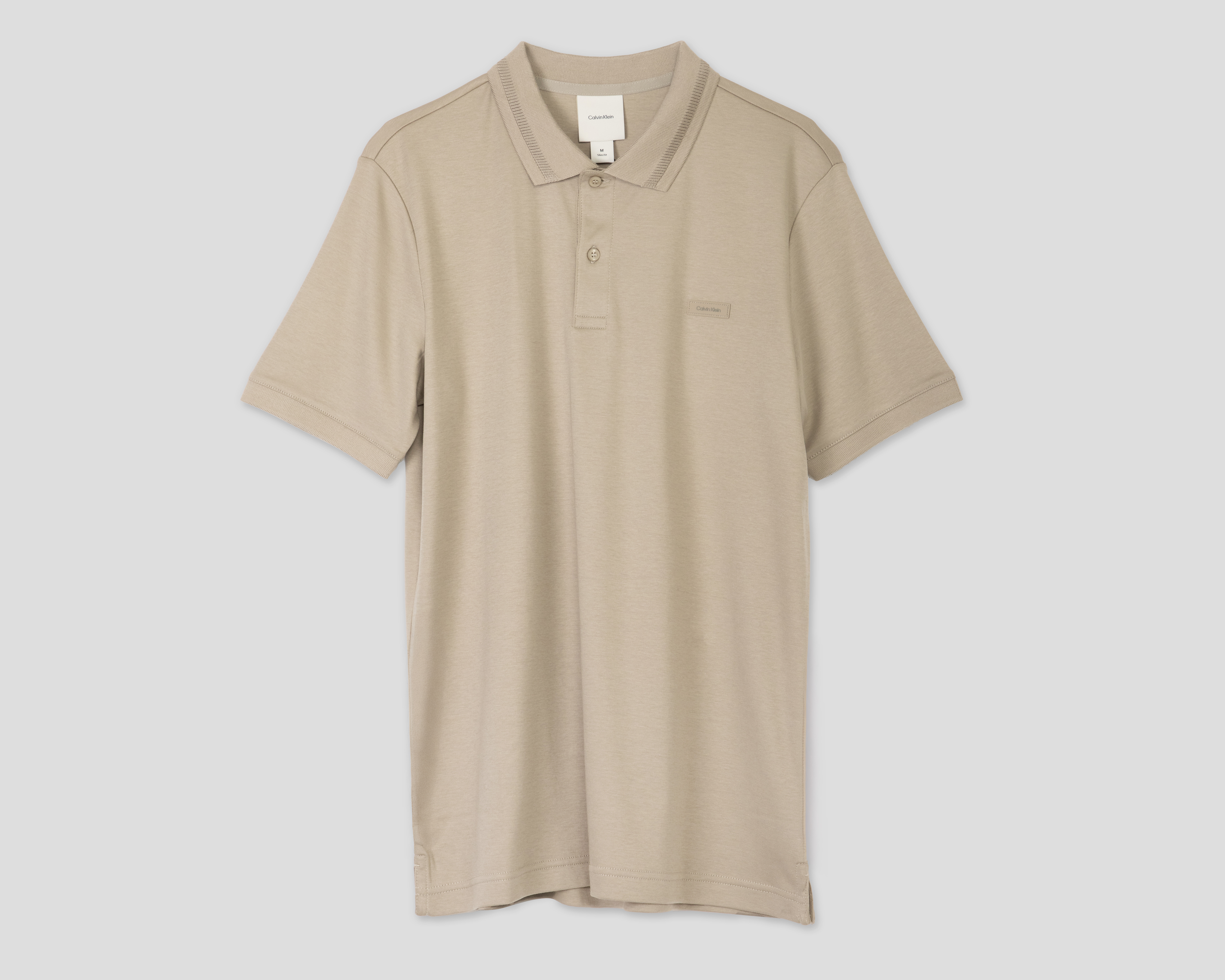 Foto 2 pulgar | Foto 1 | Playera Polo Calvin Klein Beige para Hombre
