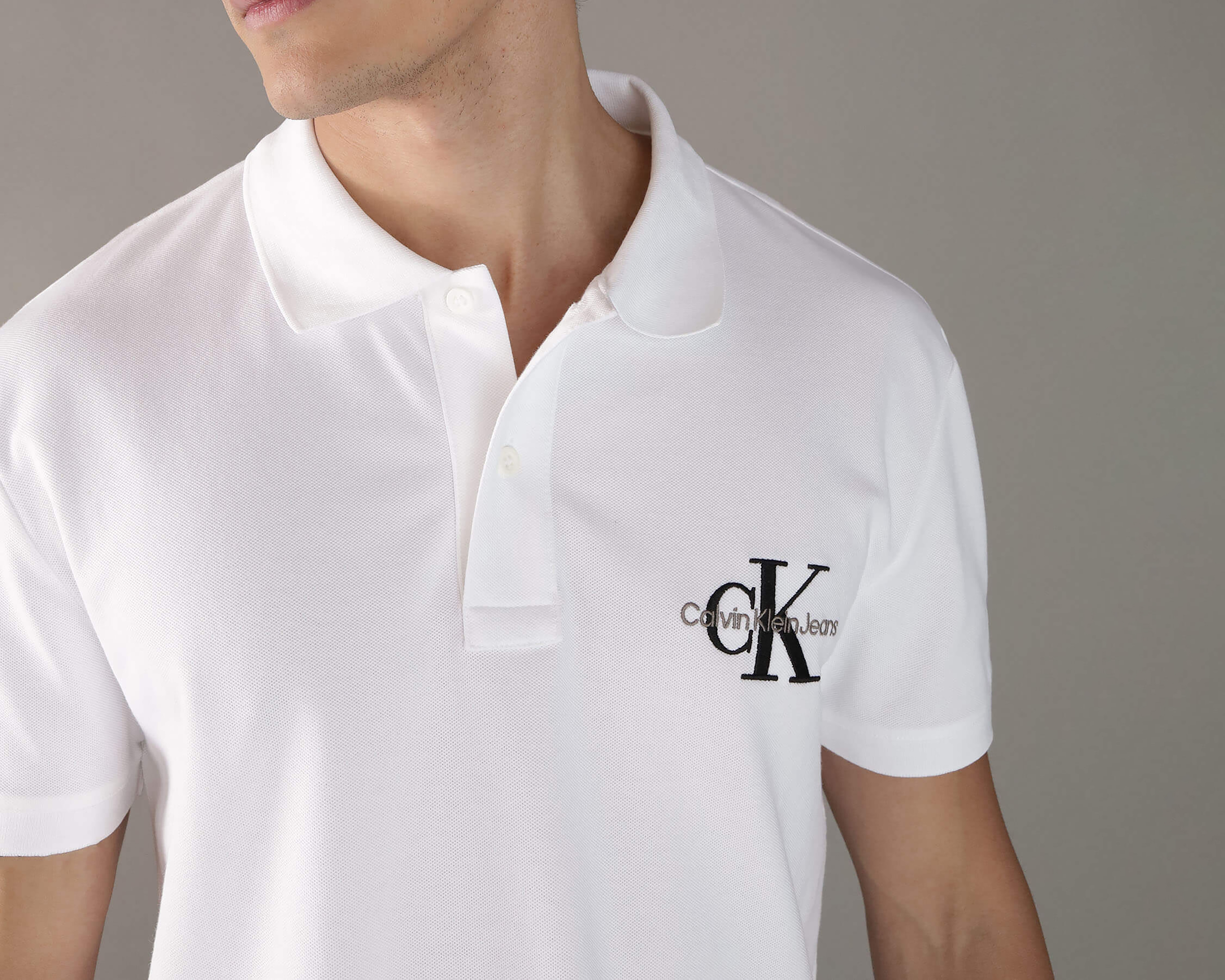Foto 5 pulgar | Foto 4 | Playera Polo Calvin Klein Blanca para Hombre
