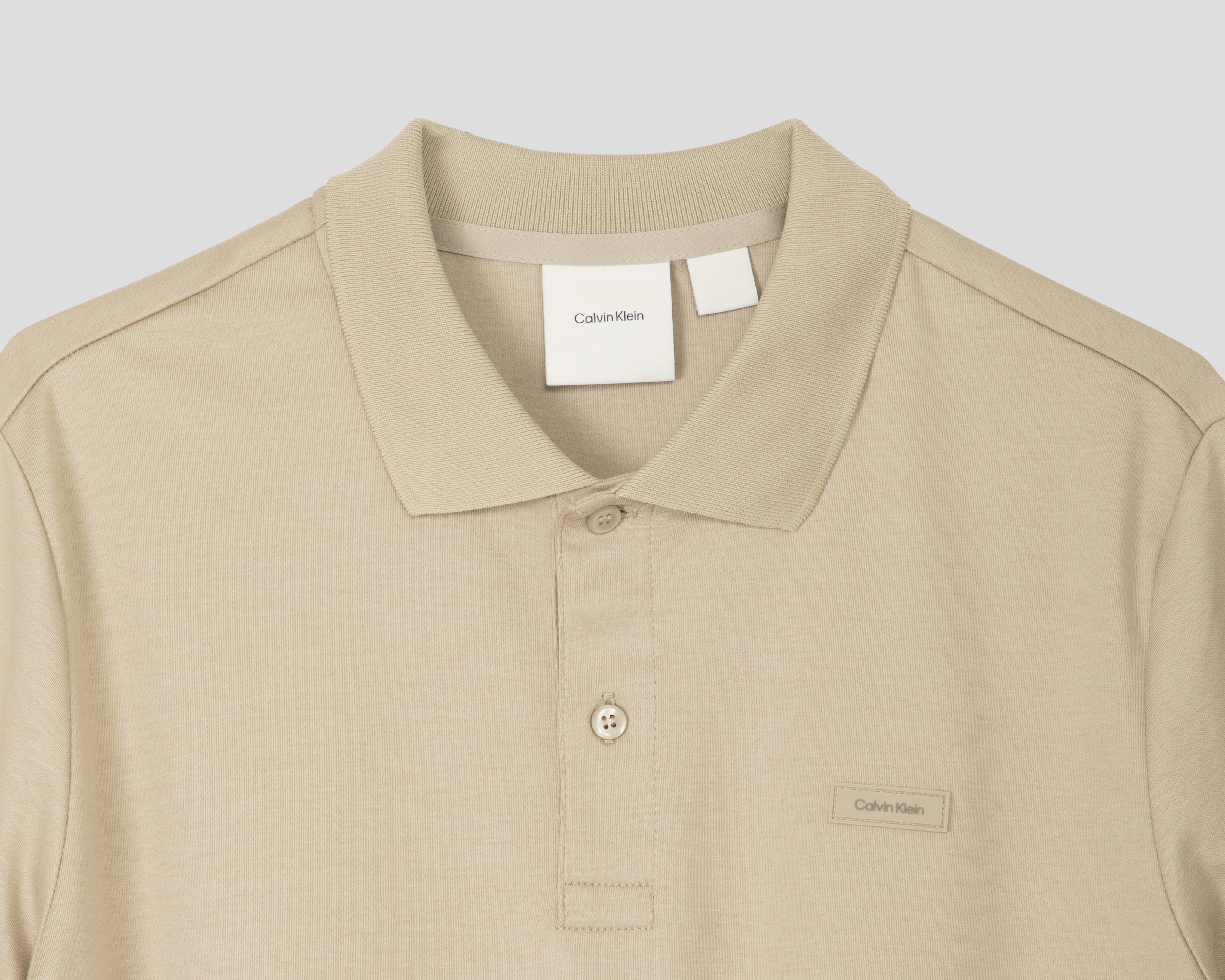Foto 4 pulgar | Foto 3 | Playera Polo Calvin Klein Beige para Hombre