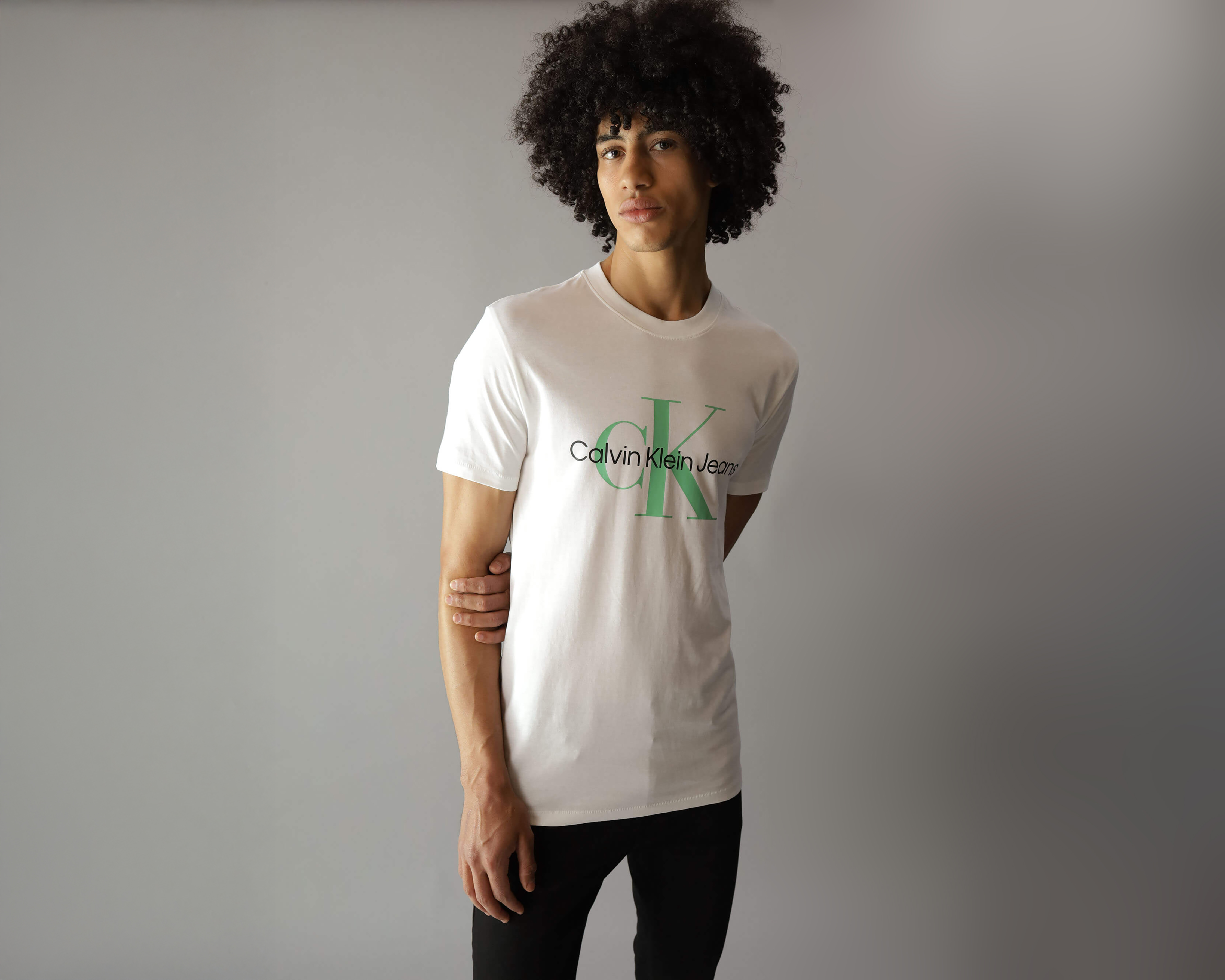 Playera de Cuello Redondo Blanca Calvin Klein para Hombre