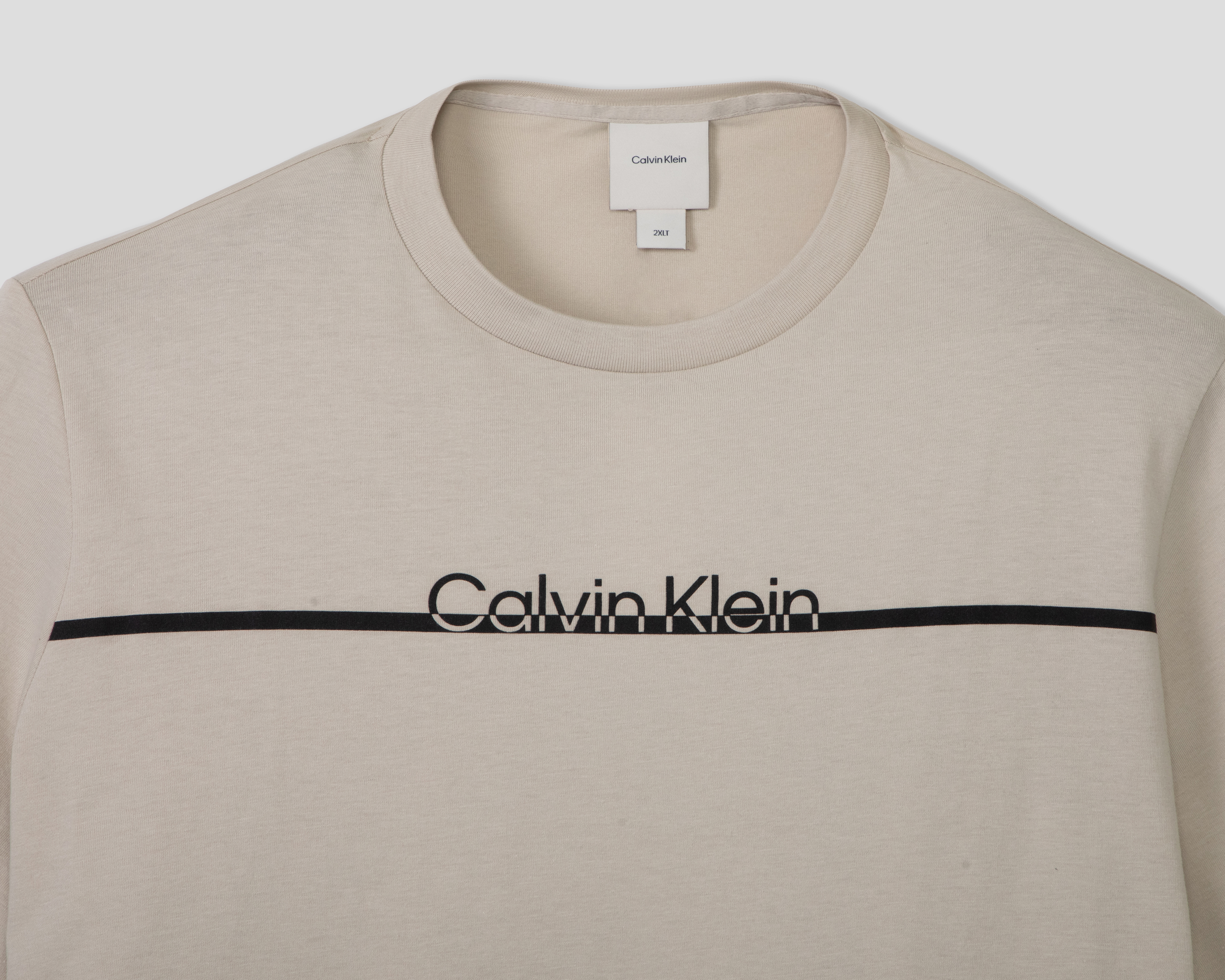 Foto 3 | Foto 3 | Playera de Cuello Redondo Beige Calvin Klein para Hombre