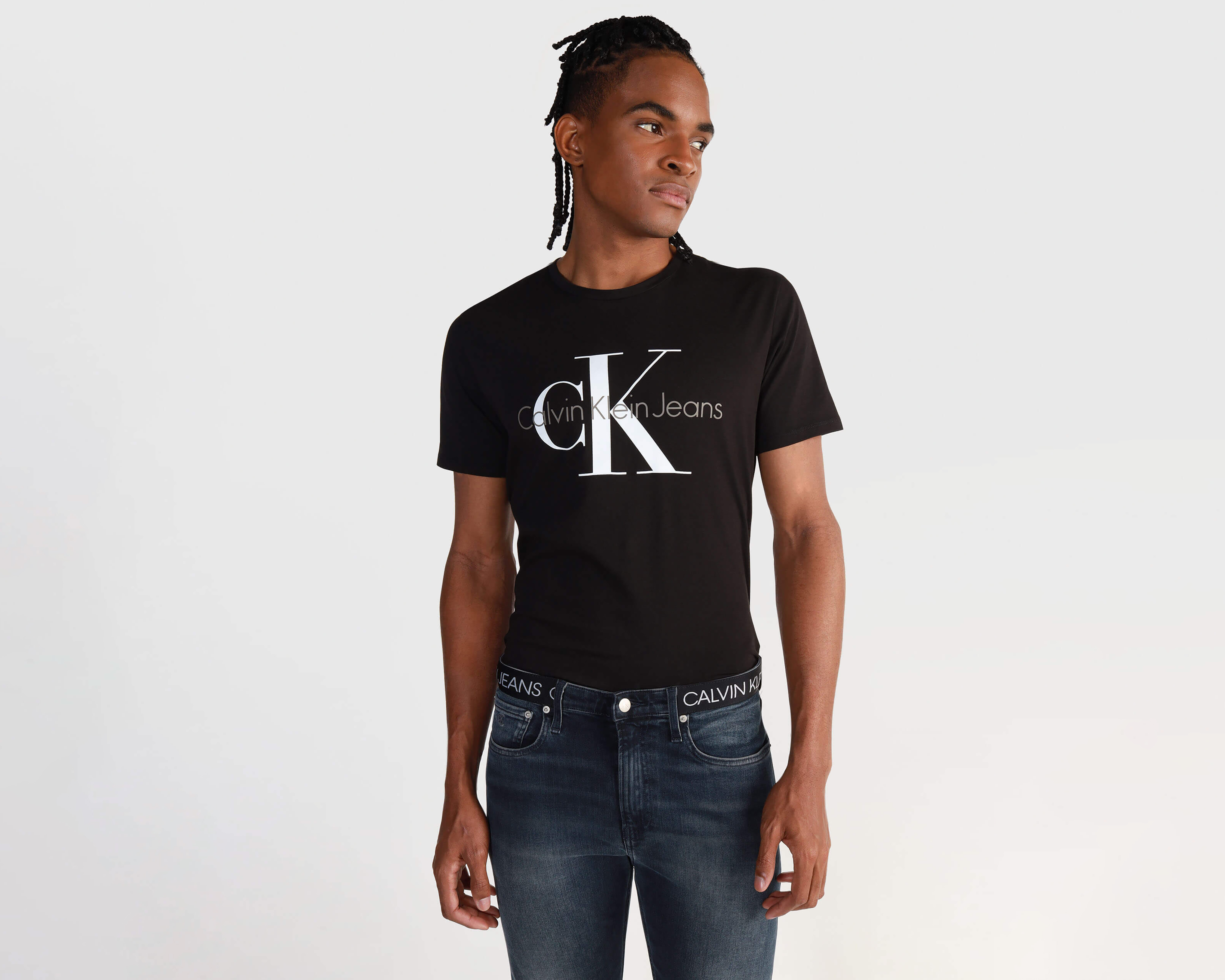 Playera de Cuello Redondo Negra Calvin Klein para Hombre