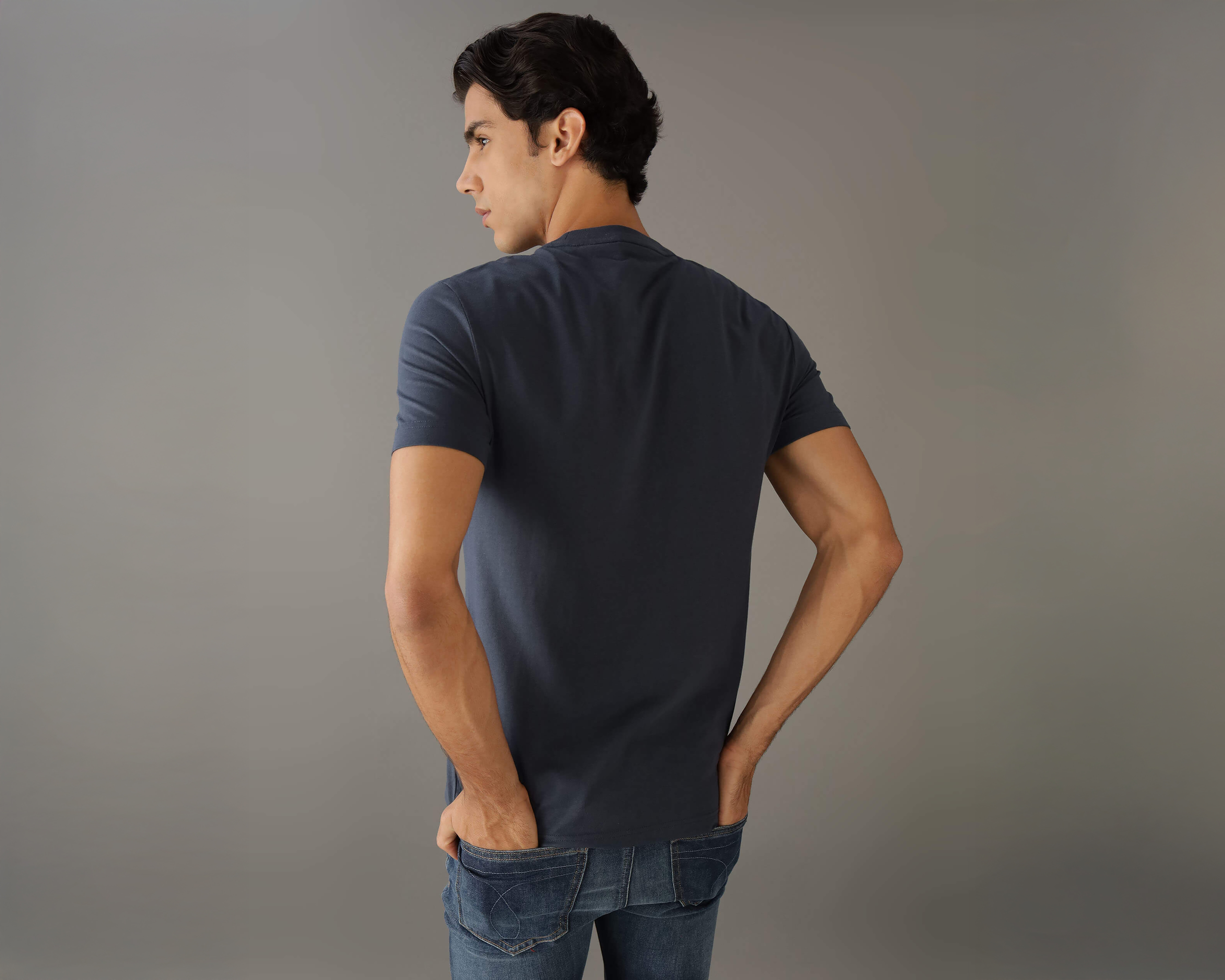 Foto 3 | Foto 3 | Playera de Cuello Redondo Azul Marino Calvin Klein para Hombre