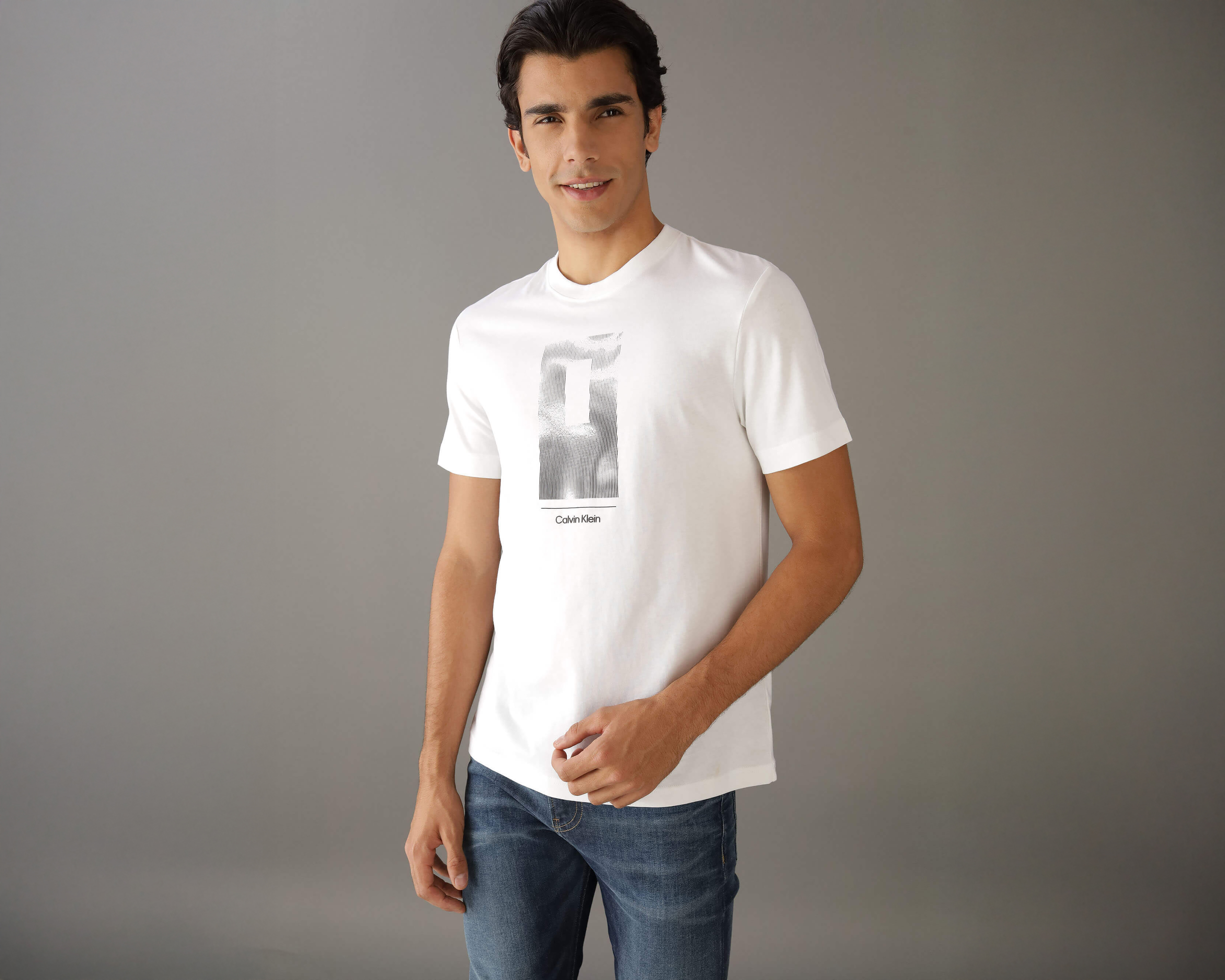 Playera de Cuello Redondo Blanca Calvin Klein para Hombre