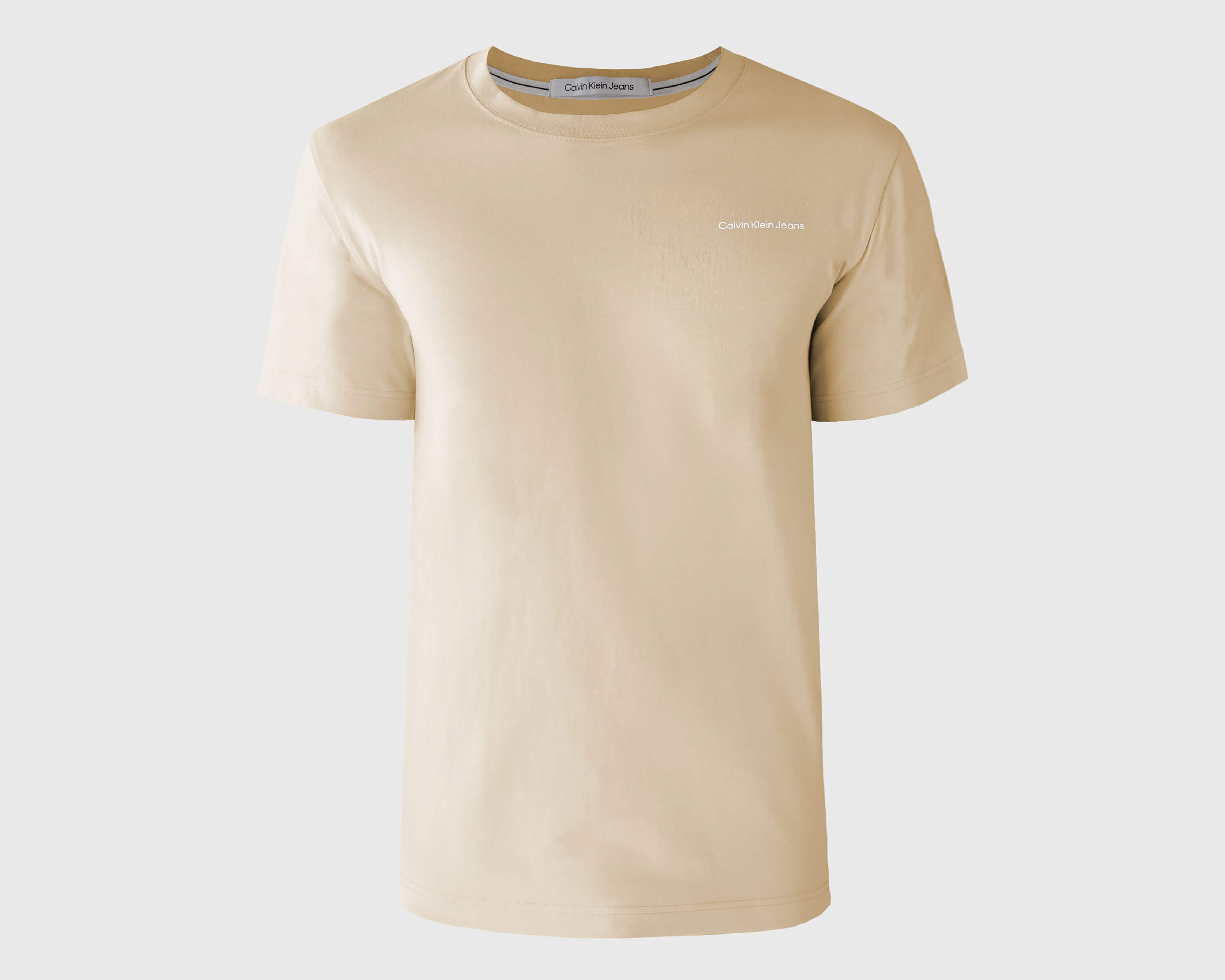 Foto 7 pulgar | Foto 6 | Playera de Cuello Redondo Caqui Calvin Klein para Hombre