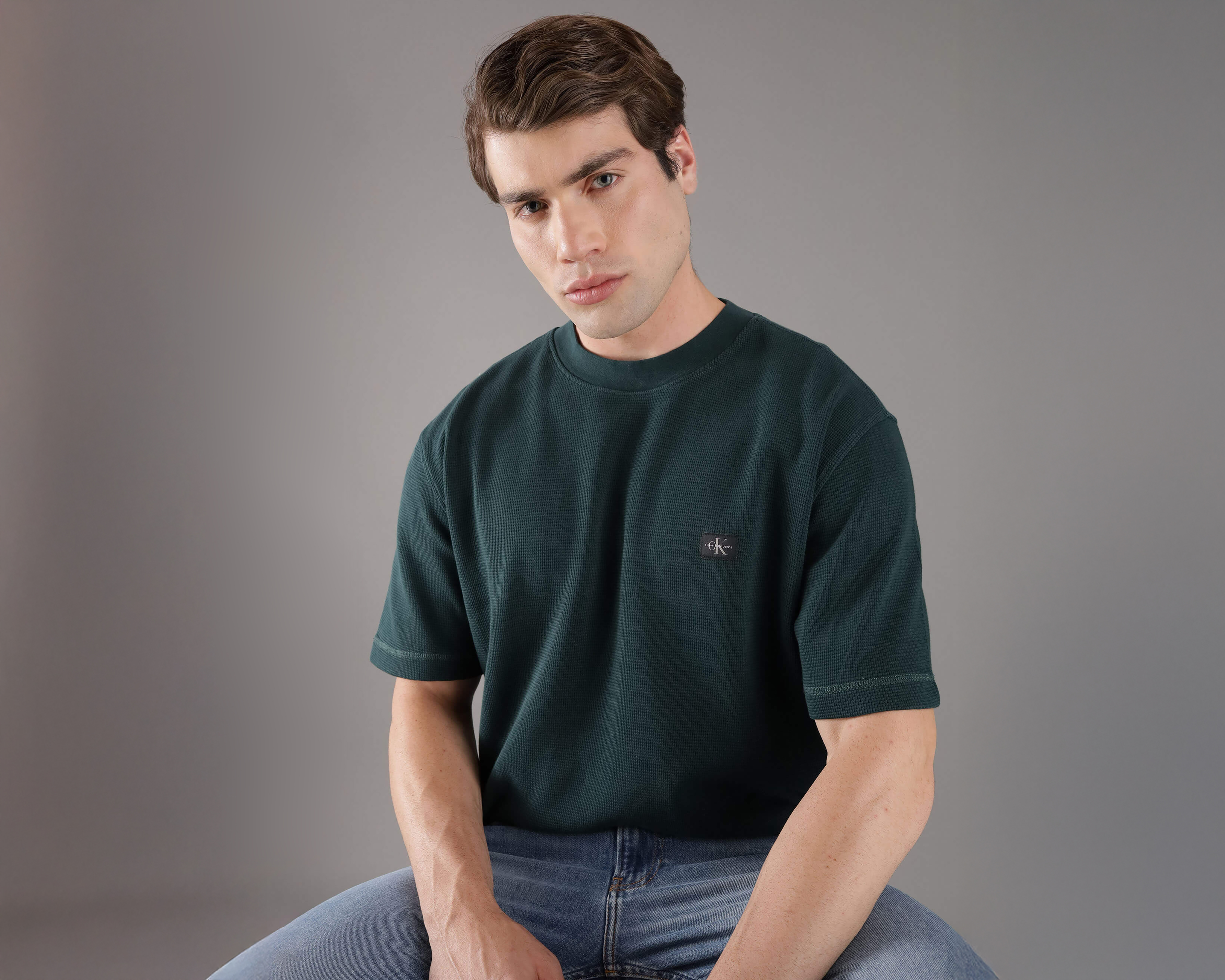 Playera de Cuello Redondo Verde Calvin Klein para Hombre