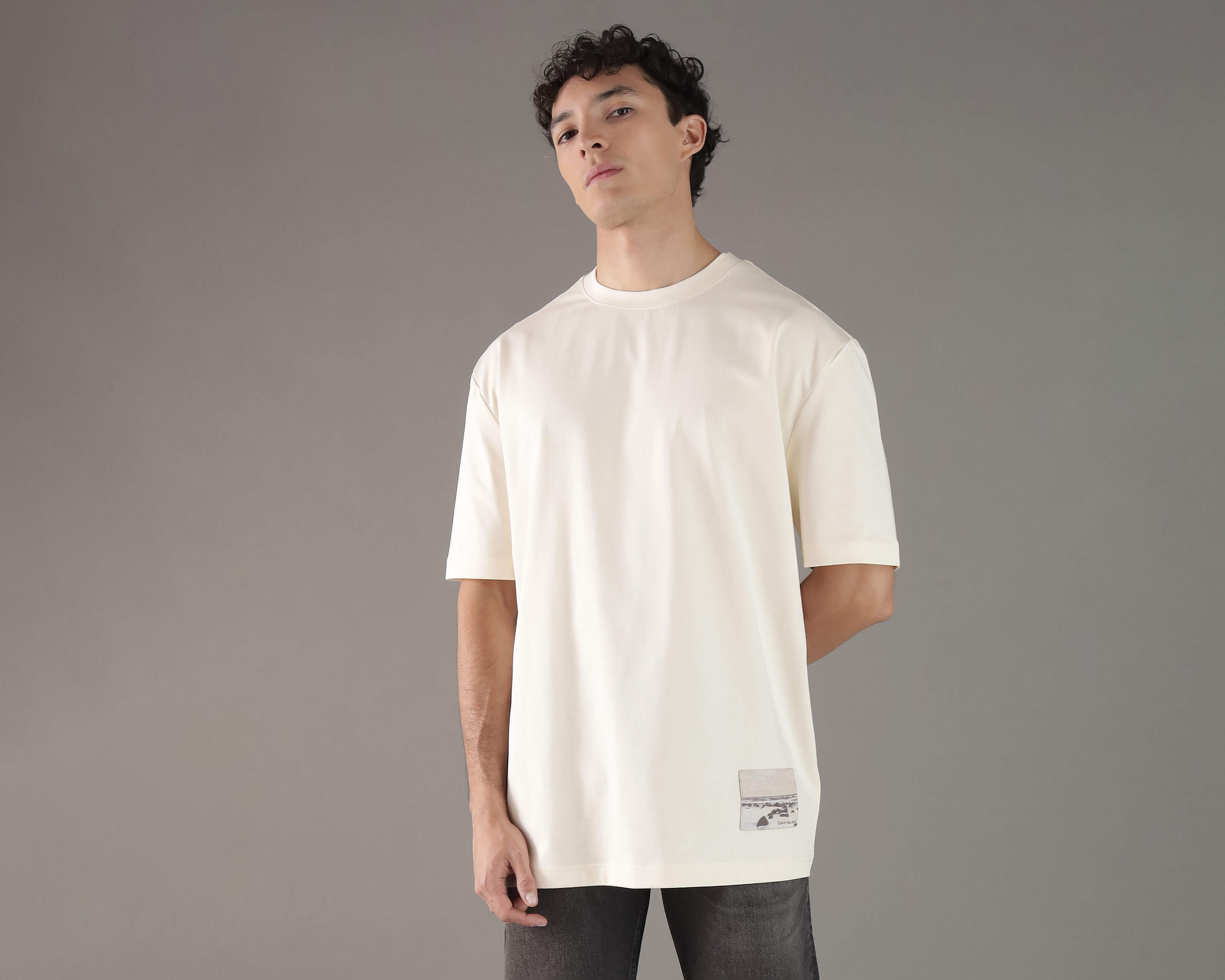 Playera de Cuello Redondo Blanca Calvin Klein para Hombre