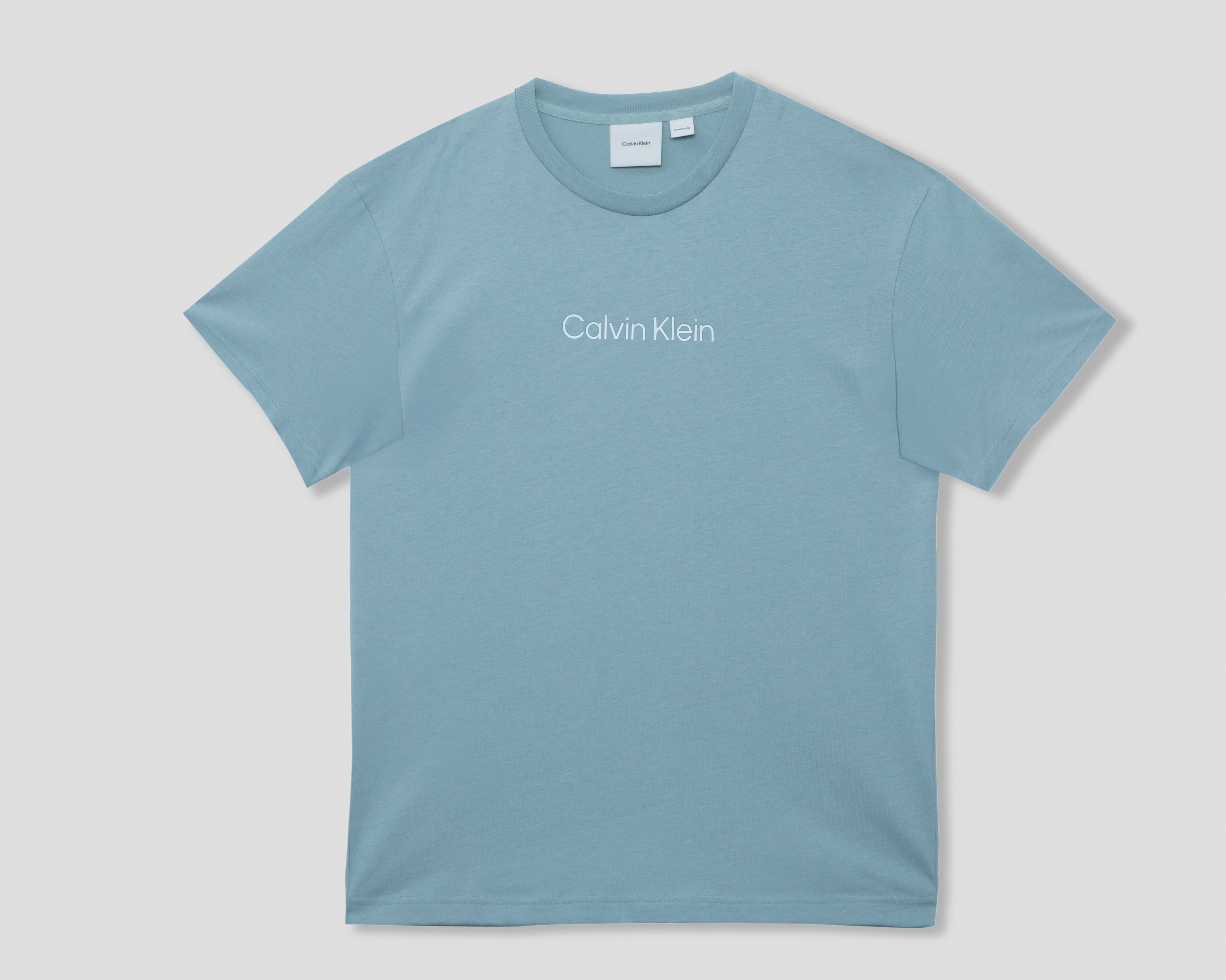 Foto 2 pulgar | Foto 1 | Playera de Cuello Redondo Azul Calvin Klein para Hombre