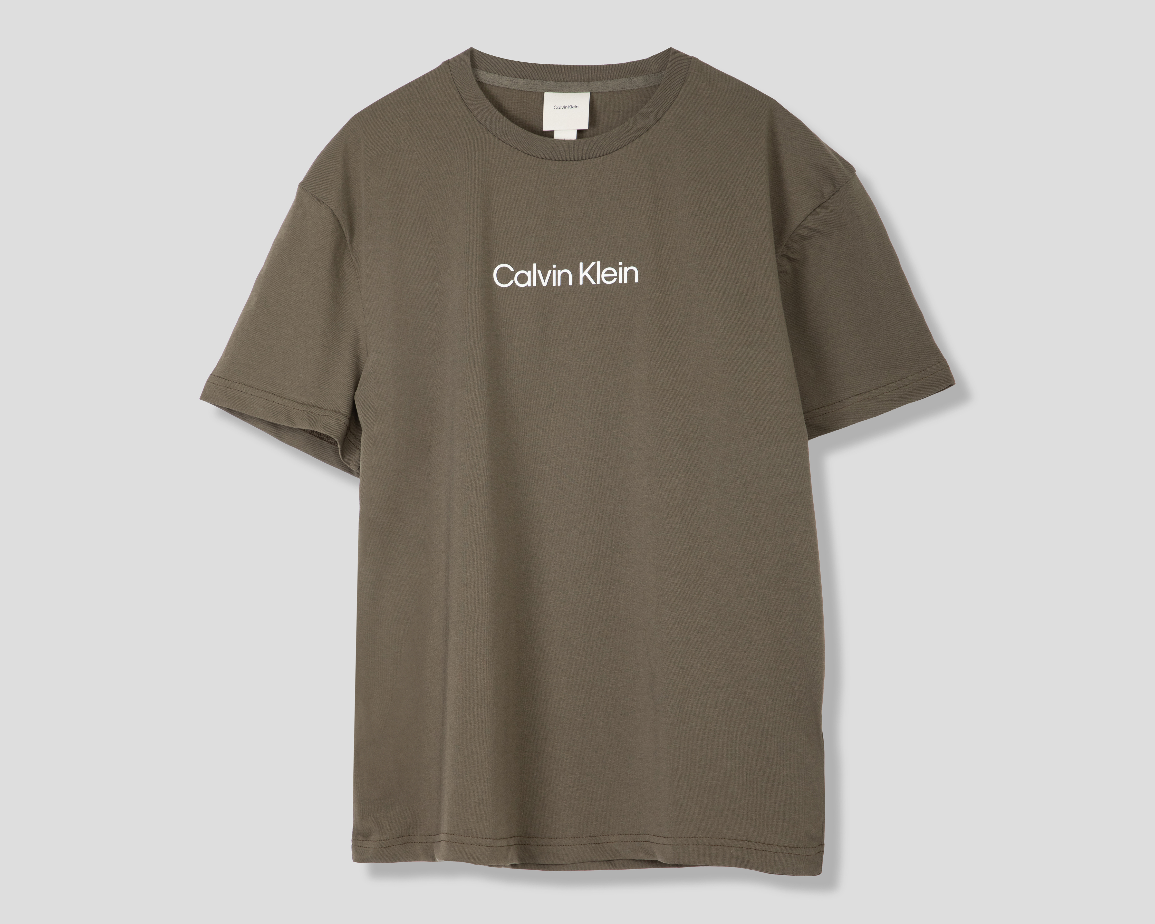 Foto 2 pulgar | Foto 1 | Playera de Cuello Redondo Verde Calvin Klein para Hombre