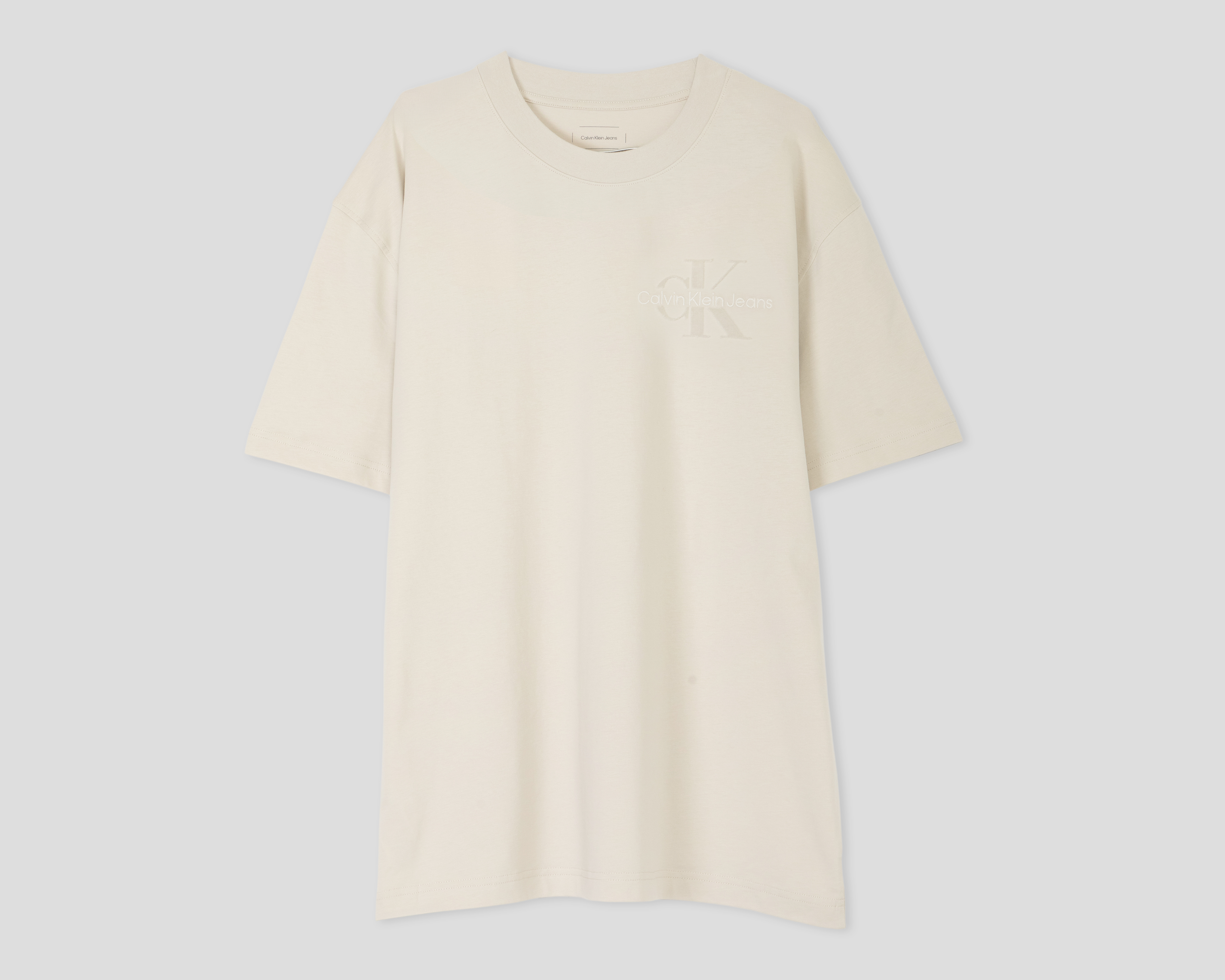 Playera de Cuello Redondo Beige Calvin Klein para Hombre