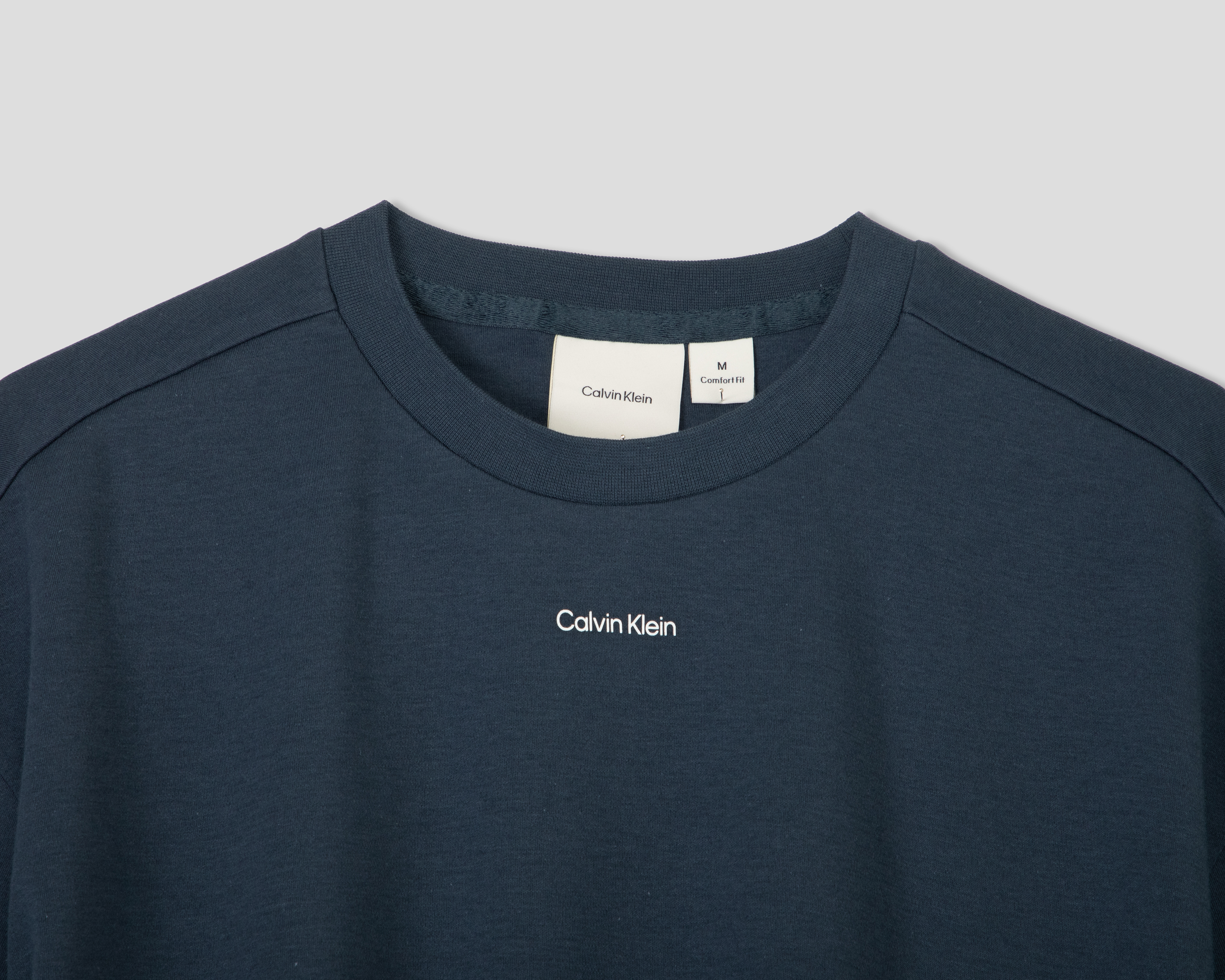 Foto 4 pulgar | Foto 3 | Playera de Cuello Redondo Azul Calvin Klein para Hombre