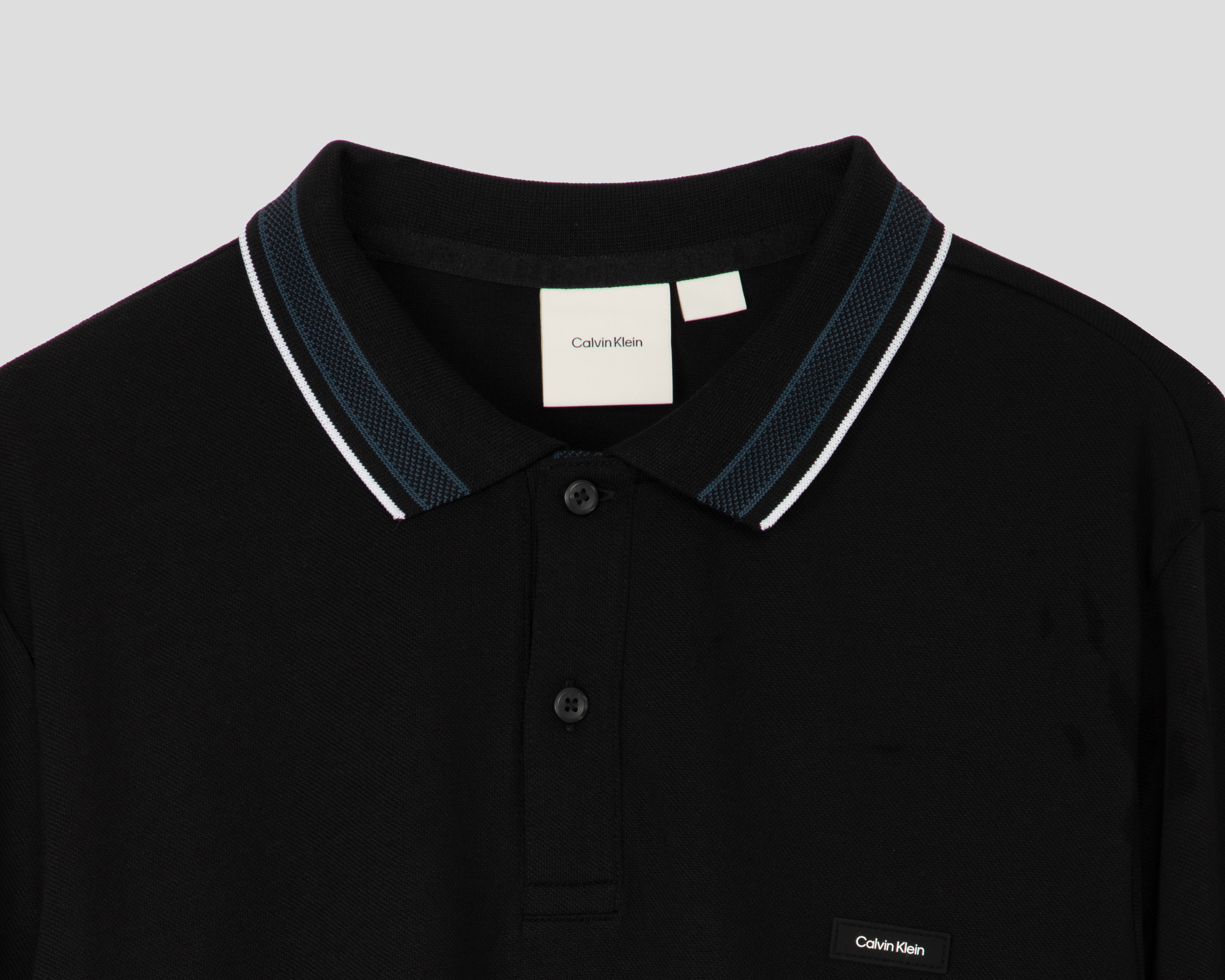 Foto 3 | Foto 3 | Playera Polo Calvin Klein Manga Larga Negra para Hombre