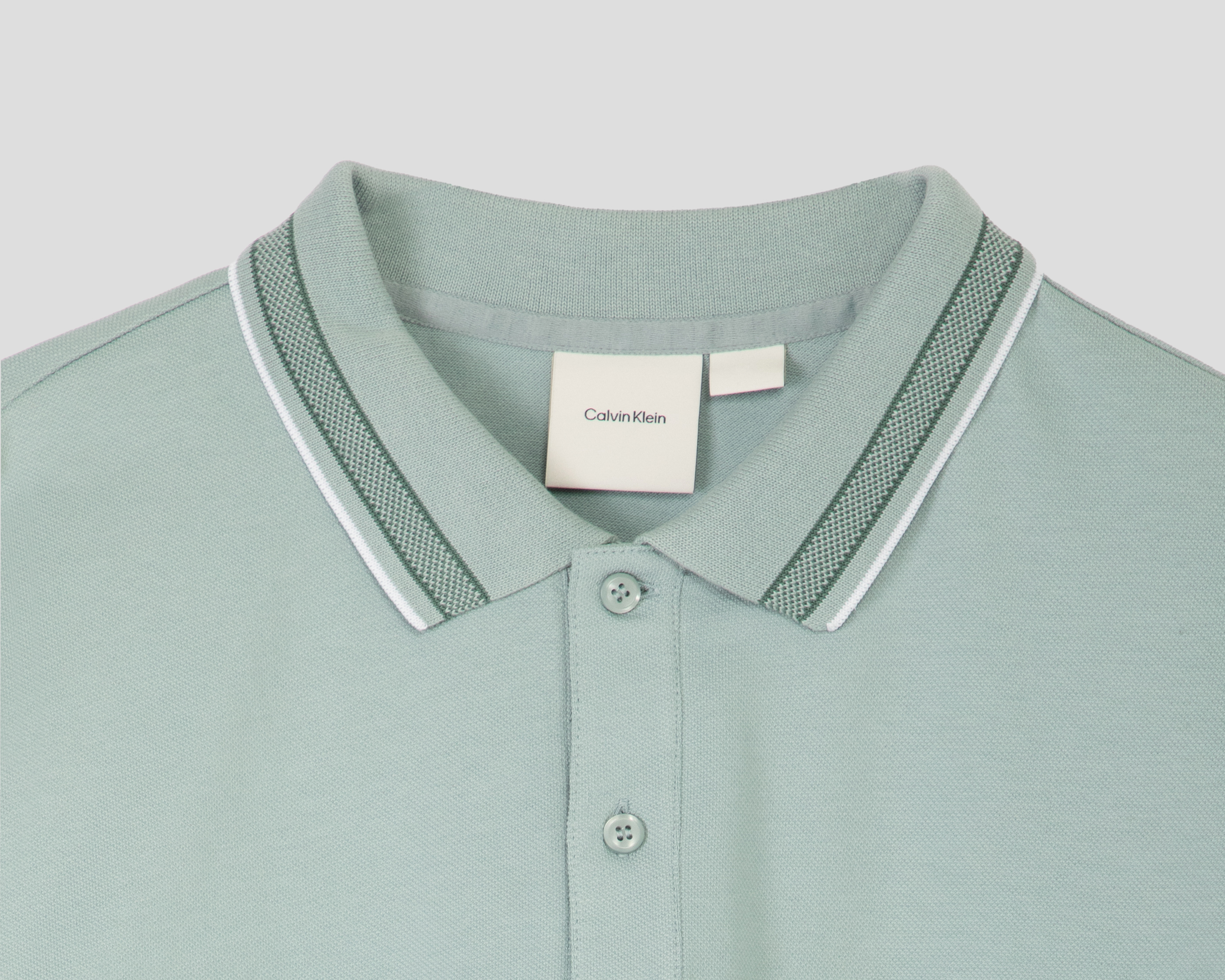 Foto 3 | Foto 3 | Playera Polo Calvin Klein Manga Larga Verde para Hombre