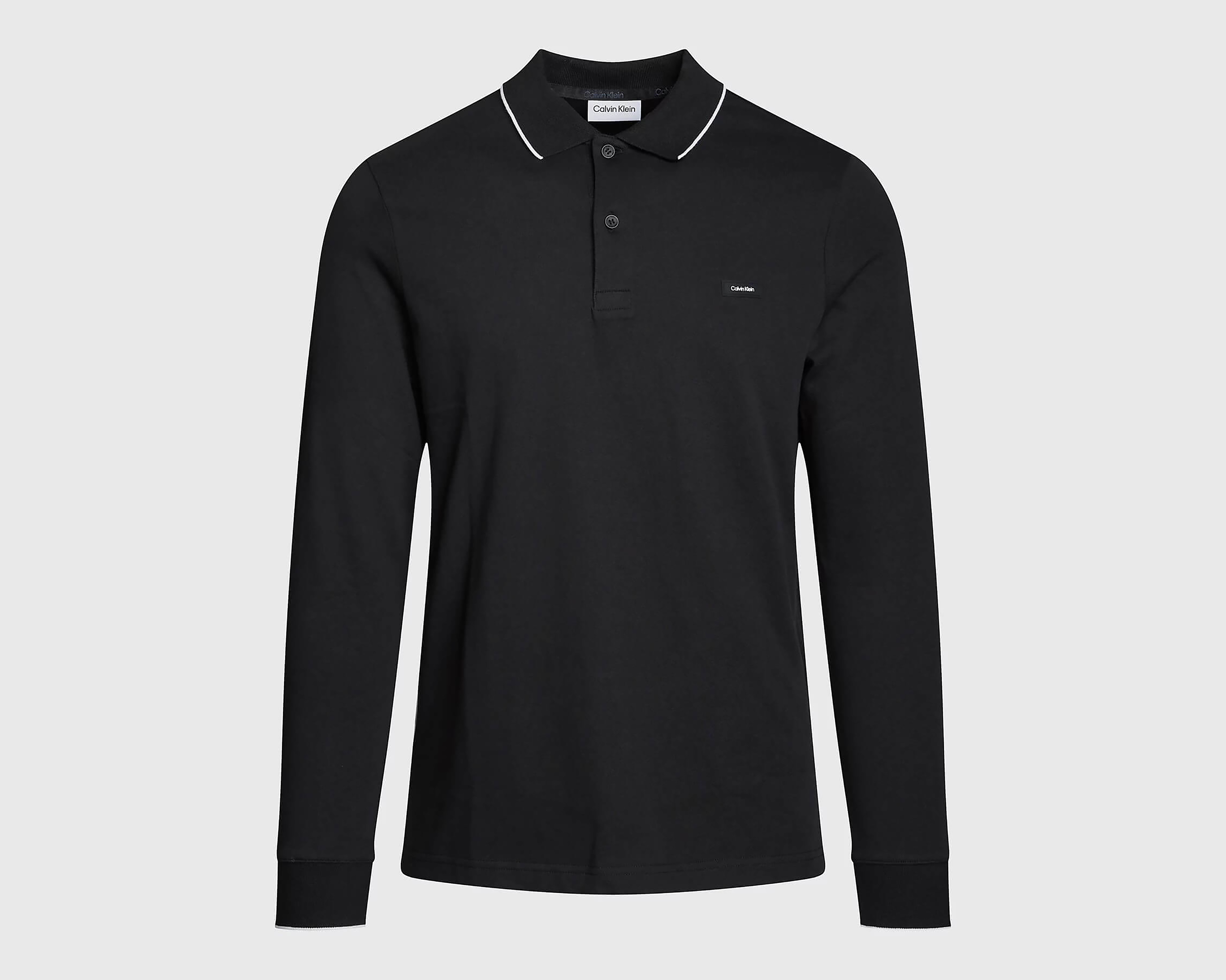 Foto 6 pulgar | Foto 5 | Playera Polo Calvin Klein Manga Larga Negra para Hombre
