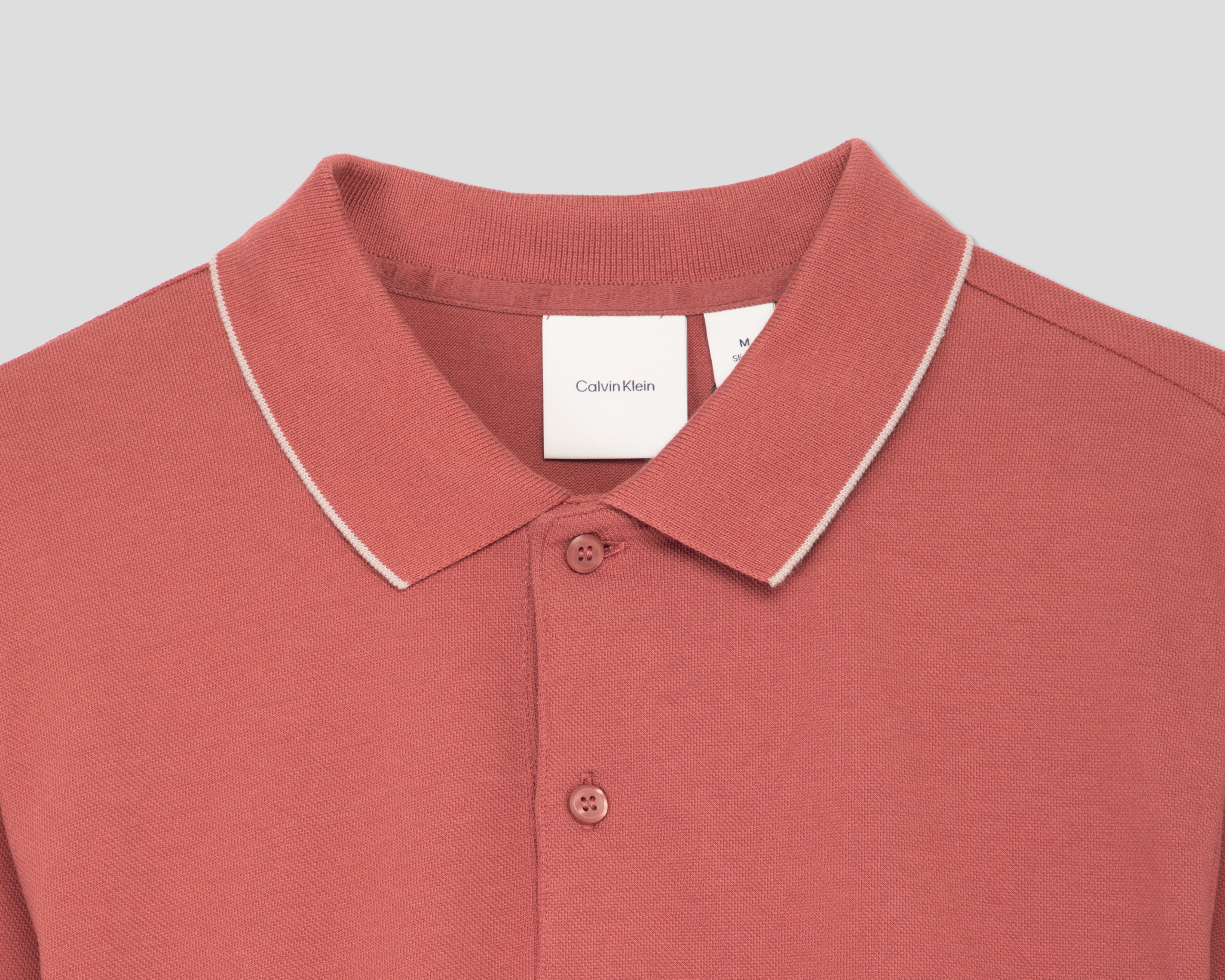 Foto 3 | Foto 3 | Playera Polo Calvin Klein Manga Larga Rojo para Hombre