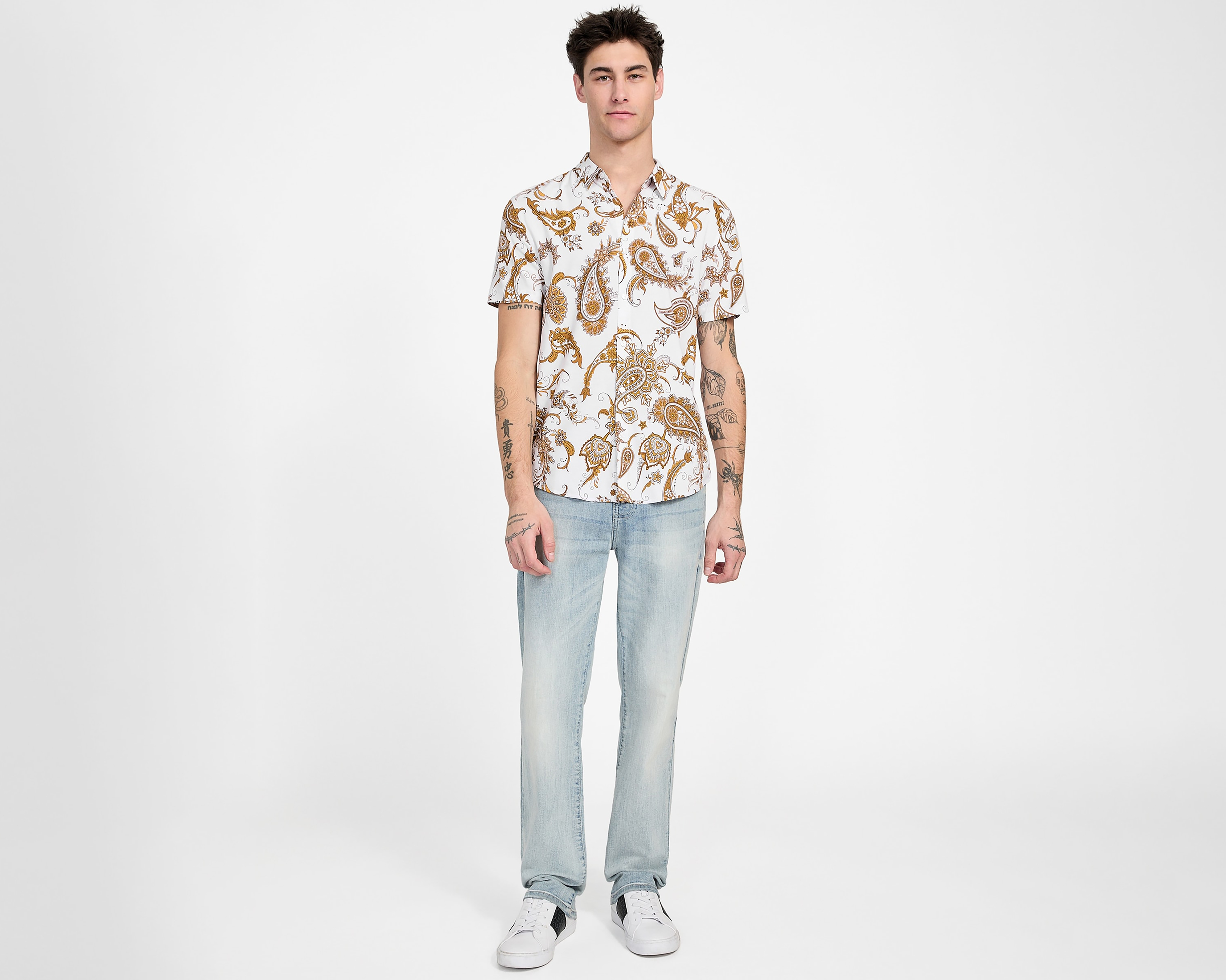 Foto 3 pulgar | Foto 2 | Camisa Casual Guess Regular Fit Estampado para Hombre