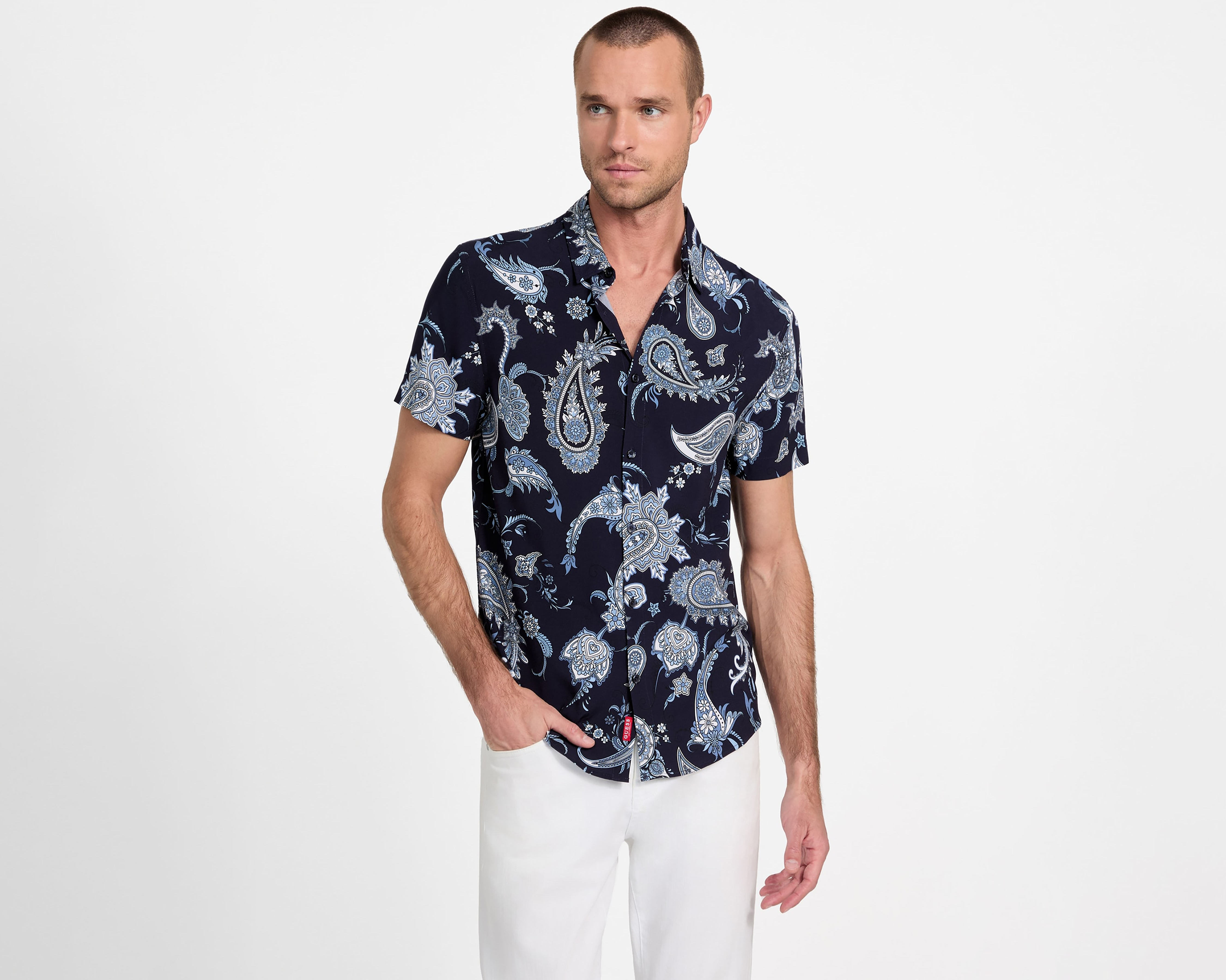 Foto 1 | Foto 1 | Camisa Casual Guess Regular Fit Estampado para Hombre