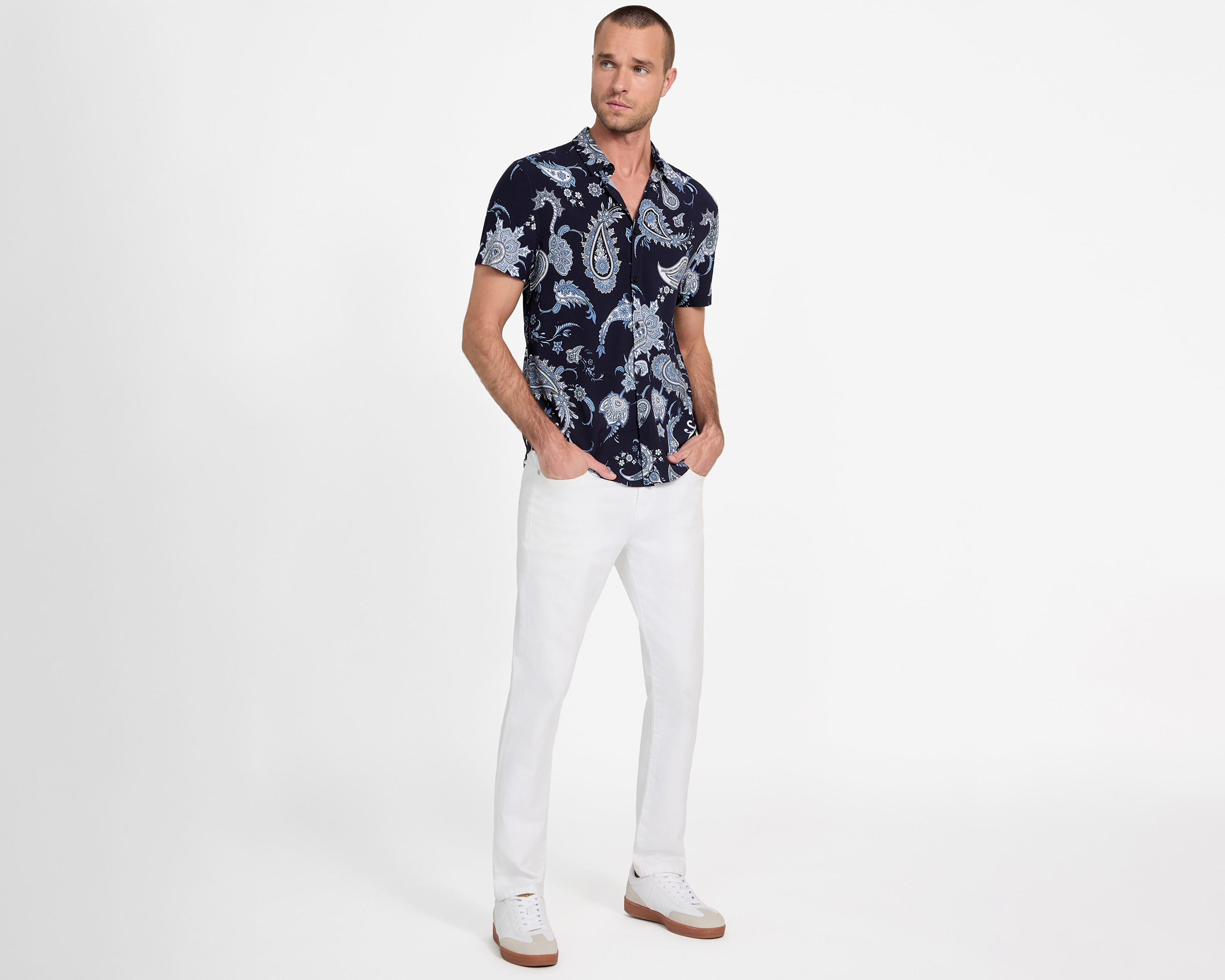 Foto 2 | Foto 2 | Camisa Casual Guess Regular Fit Estampado para Hombre