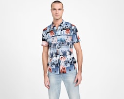 Camisa Casual Guess Regular Fit Estampado para Hombre