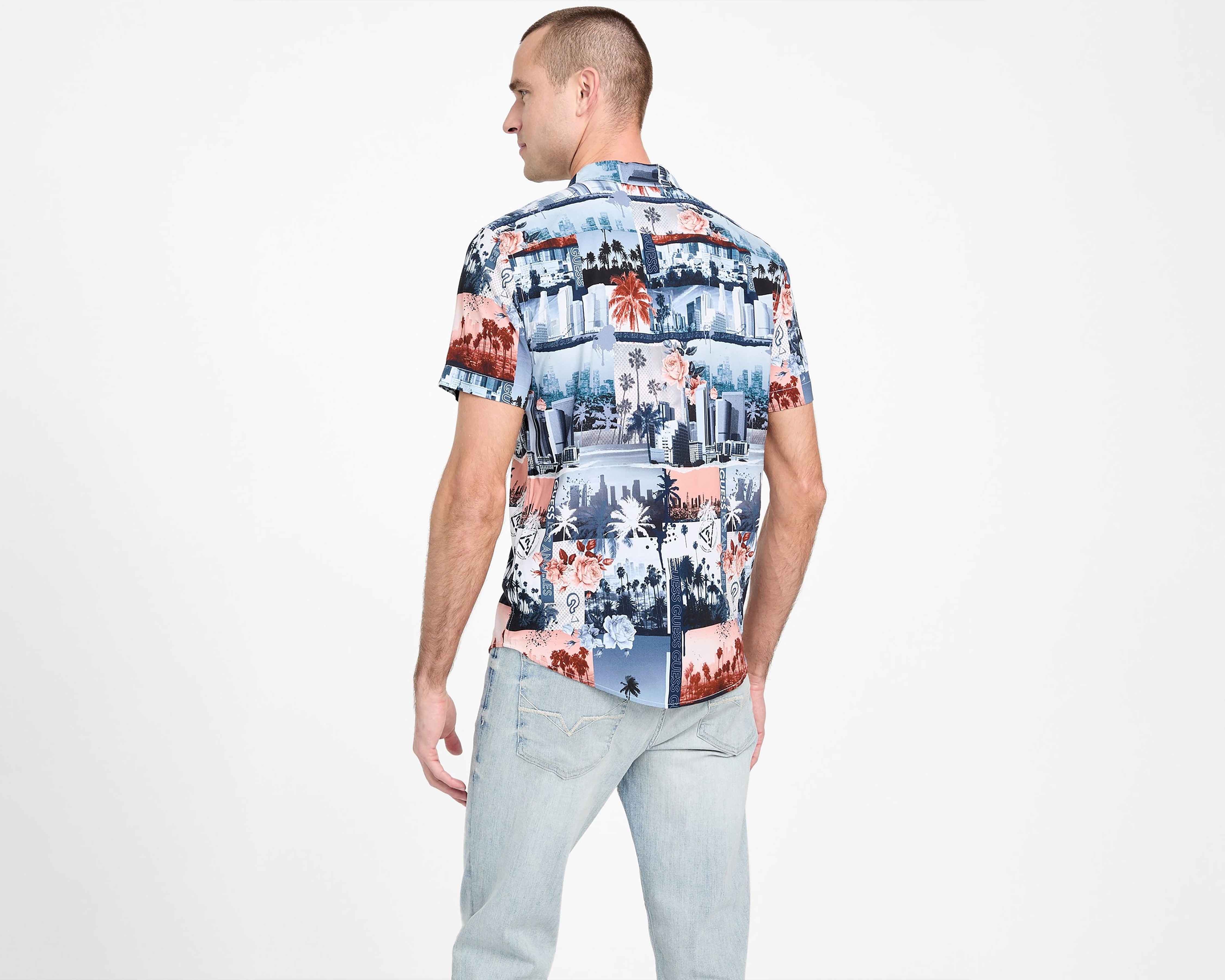 Foto 4 pulgar | Foto 3 | Camisa Casual Guess Regular Fit Estampado para Hombre