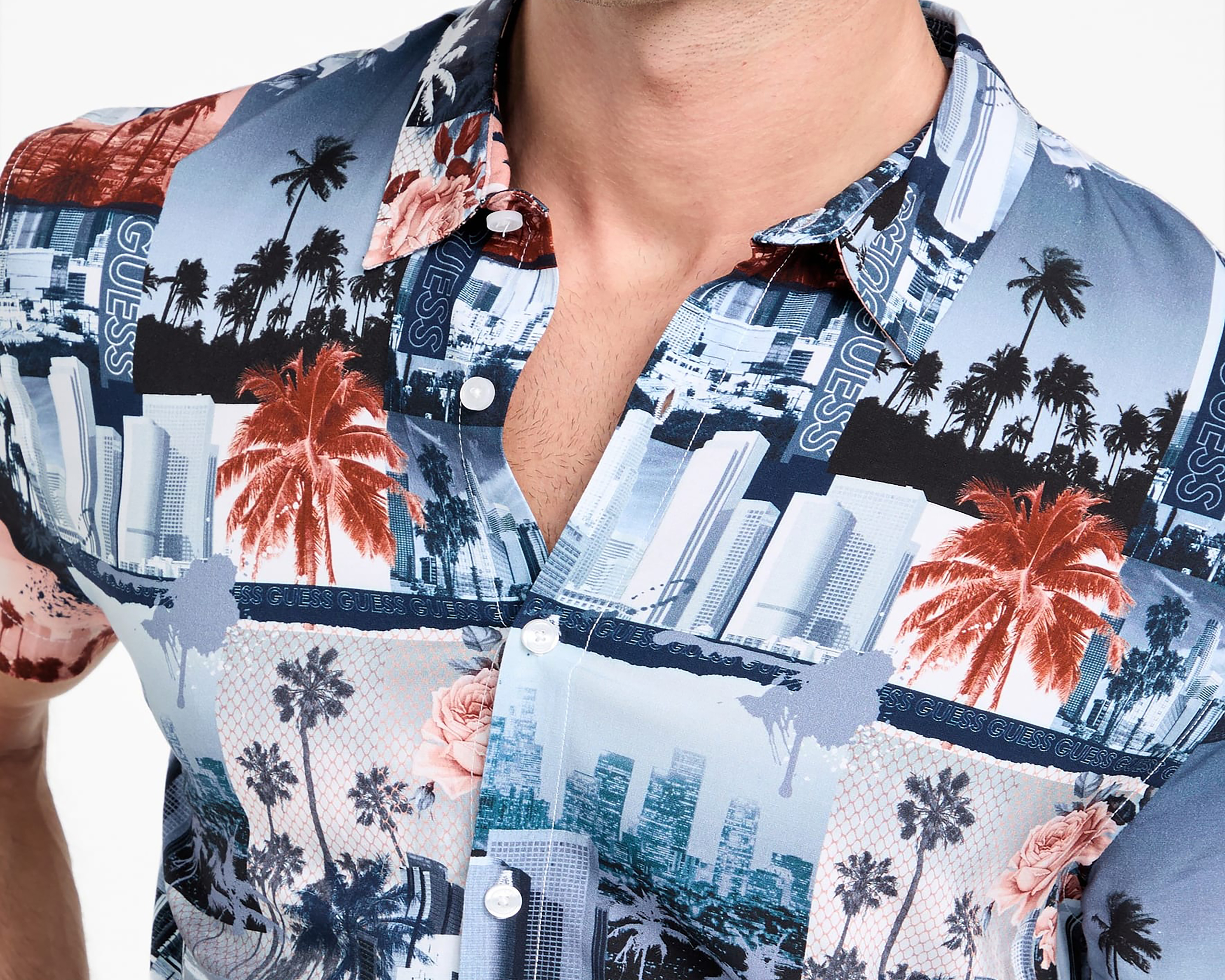 Foto 4 | Foto 4 | Camisa Casual Guess Regular Fit Estampado para Hombre