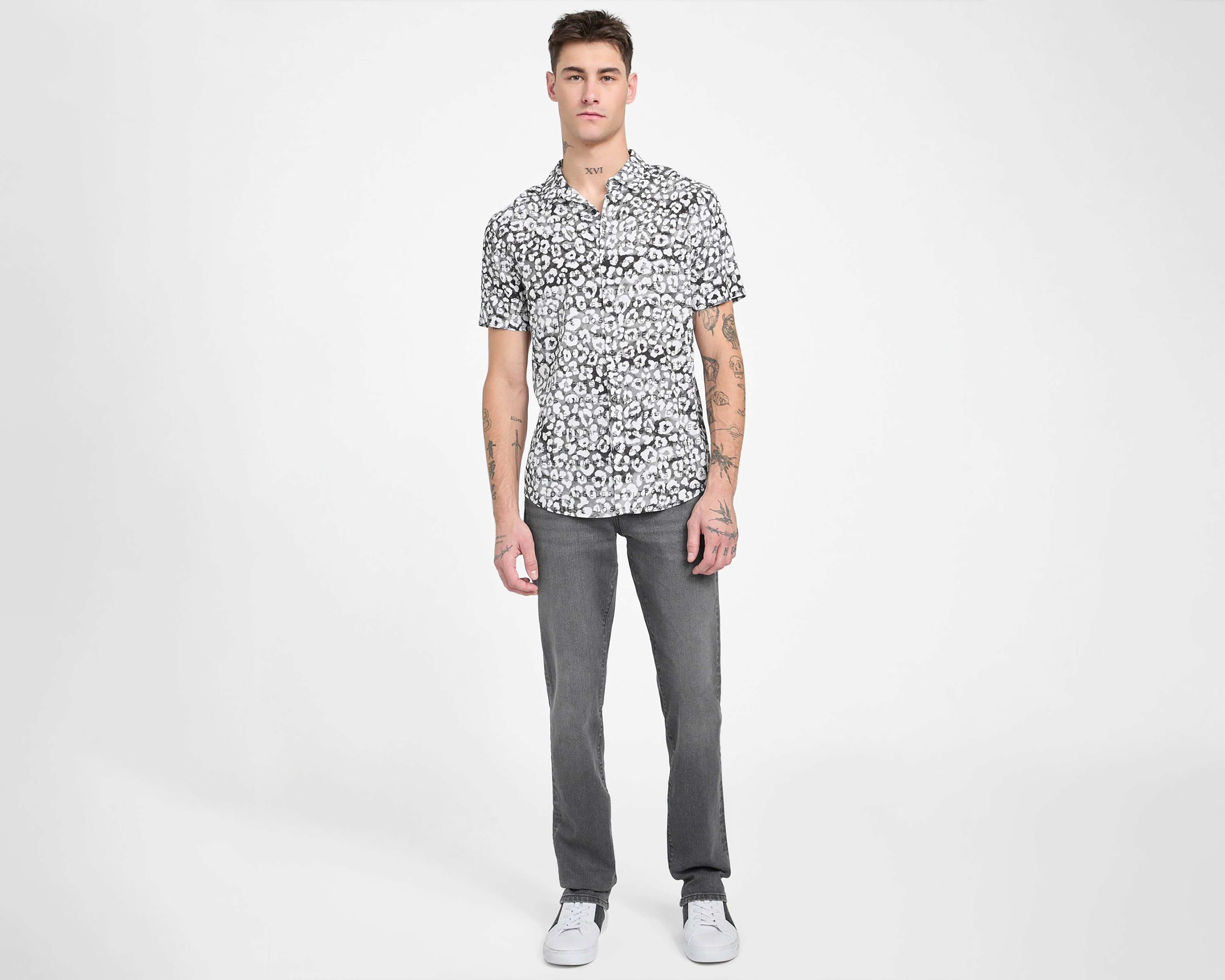 Foto 3 pulgar | Foto 2 | Camisa Casual Guess Regular Fit Estampado para Hombre